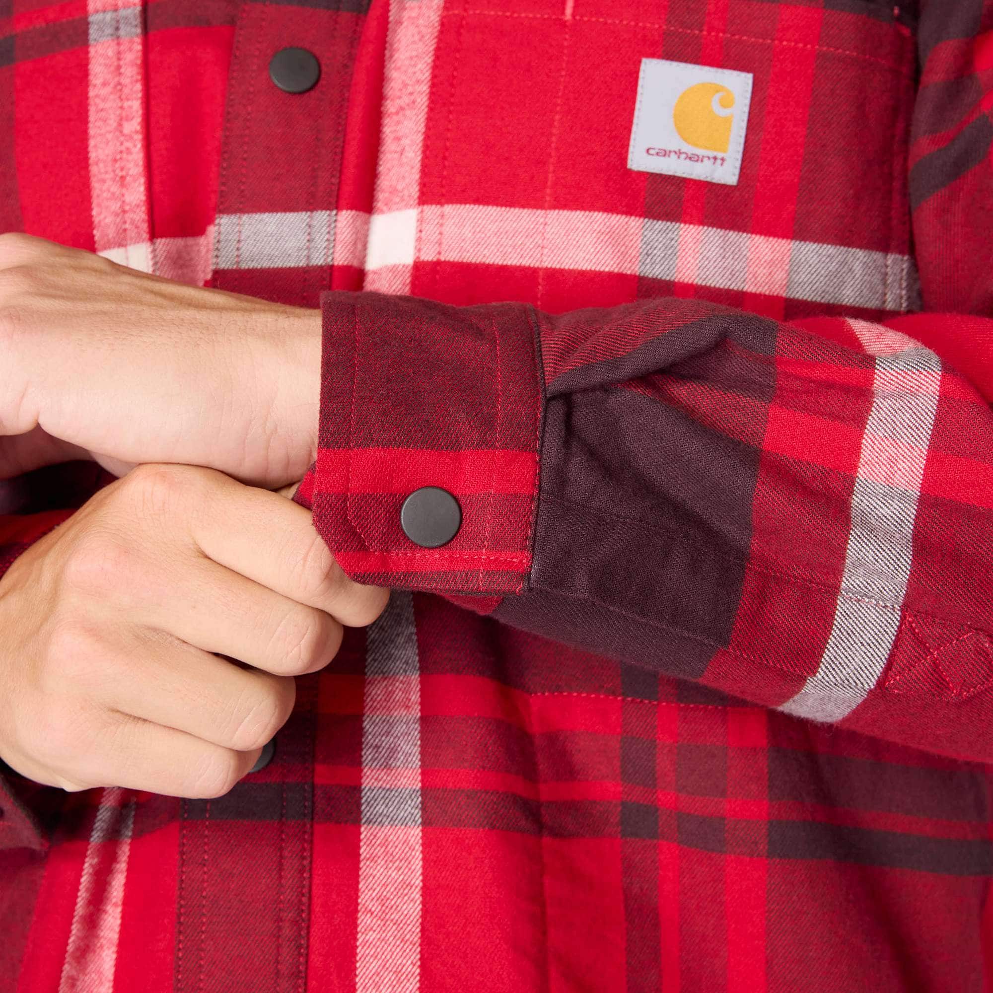 Rugged Flex® Relaxed Fit Flannel Fleece Lined Hooded Shirt Jac