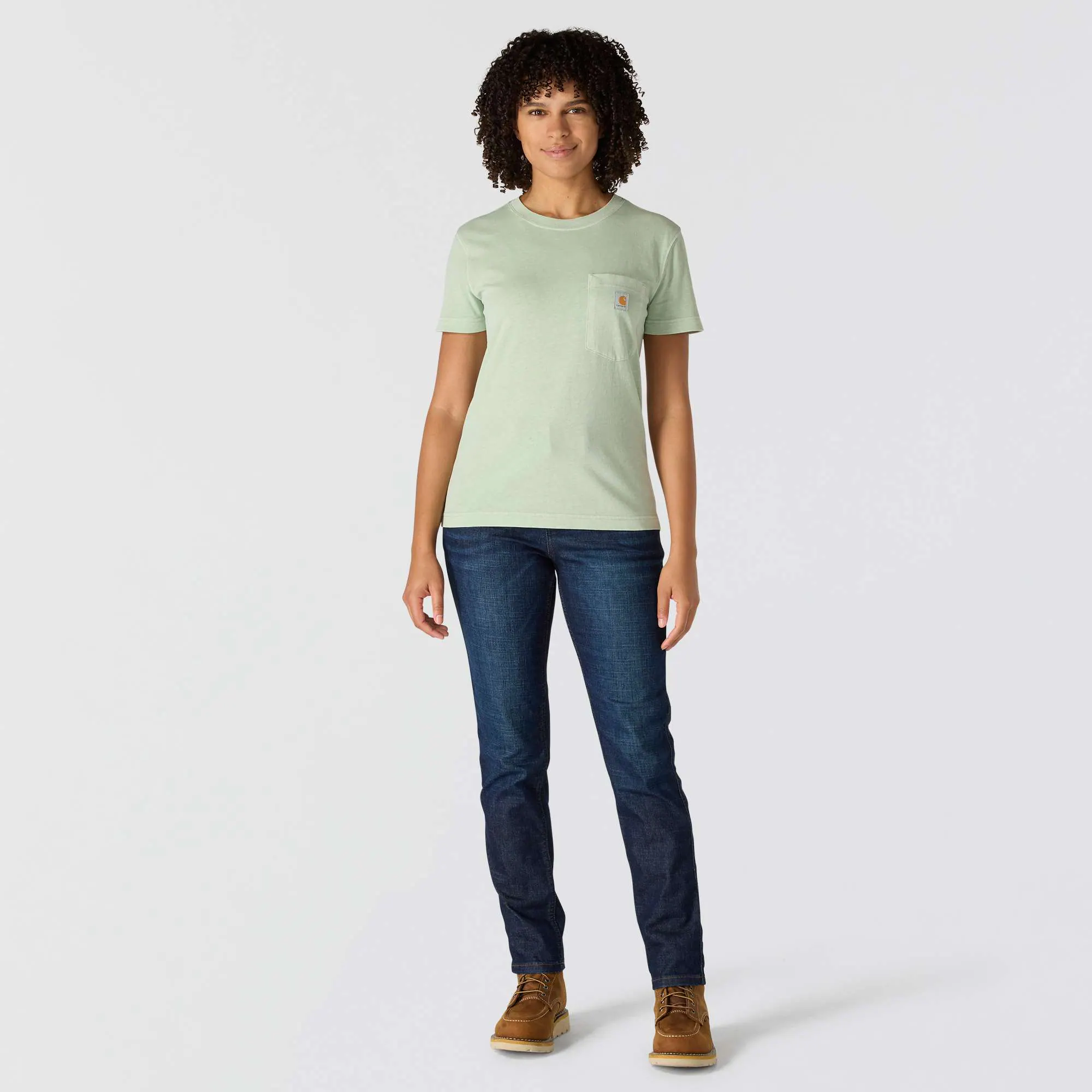 Women's Re-Engineered Relaxed Fit Midweight Short-Sleeve Garment Dye Pocket T-Shirt