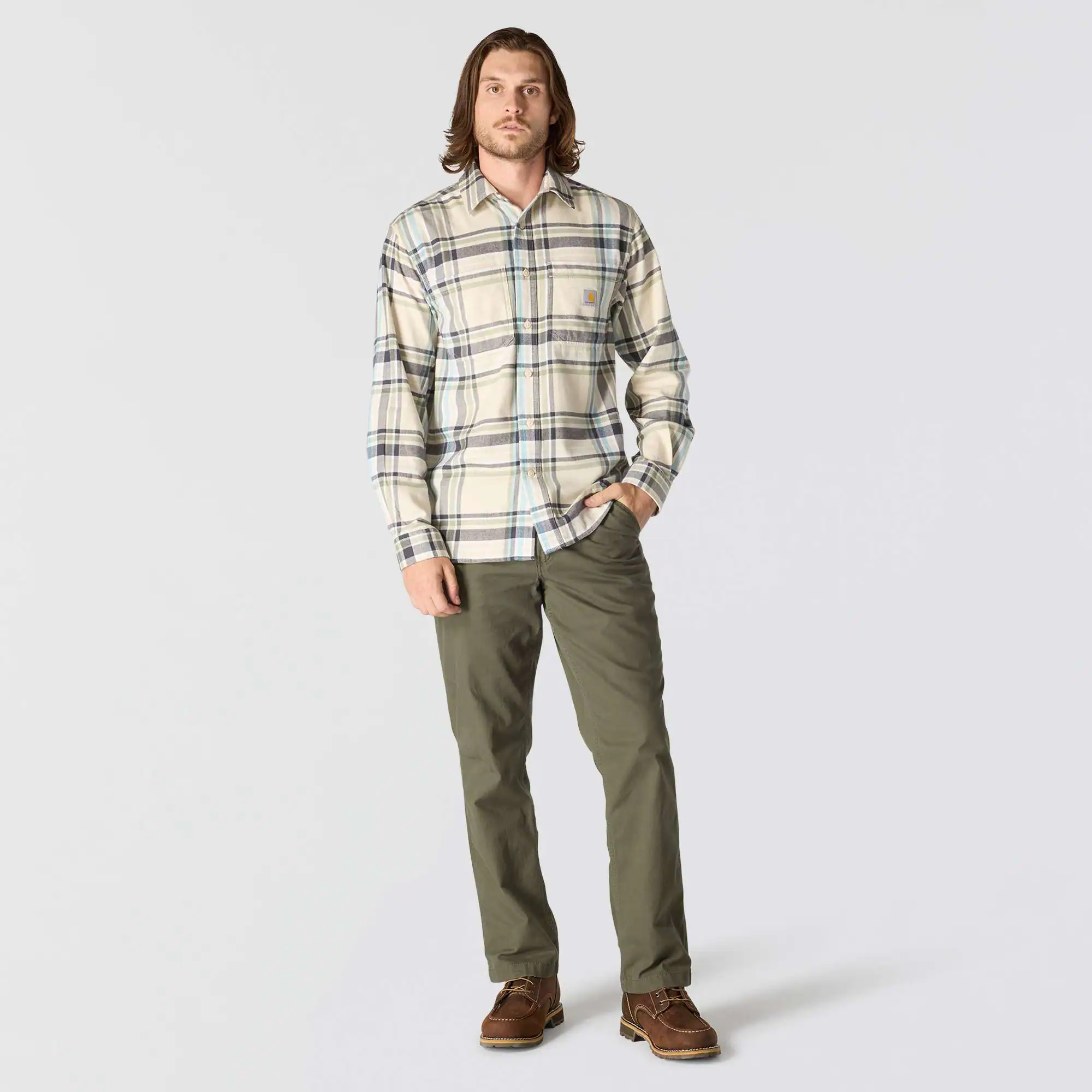 Rugged Flex™ Relaxed Fit Midweight Flannel Long-Sleeve Plaid Shirt