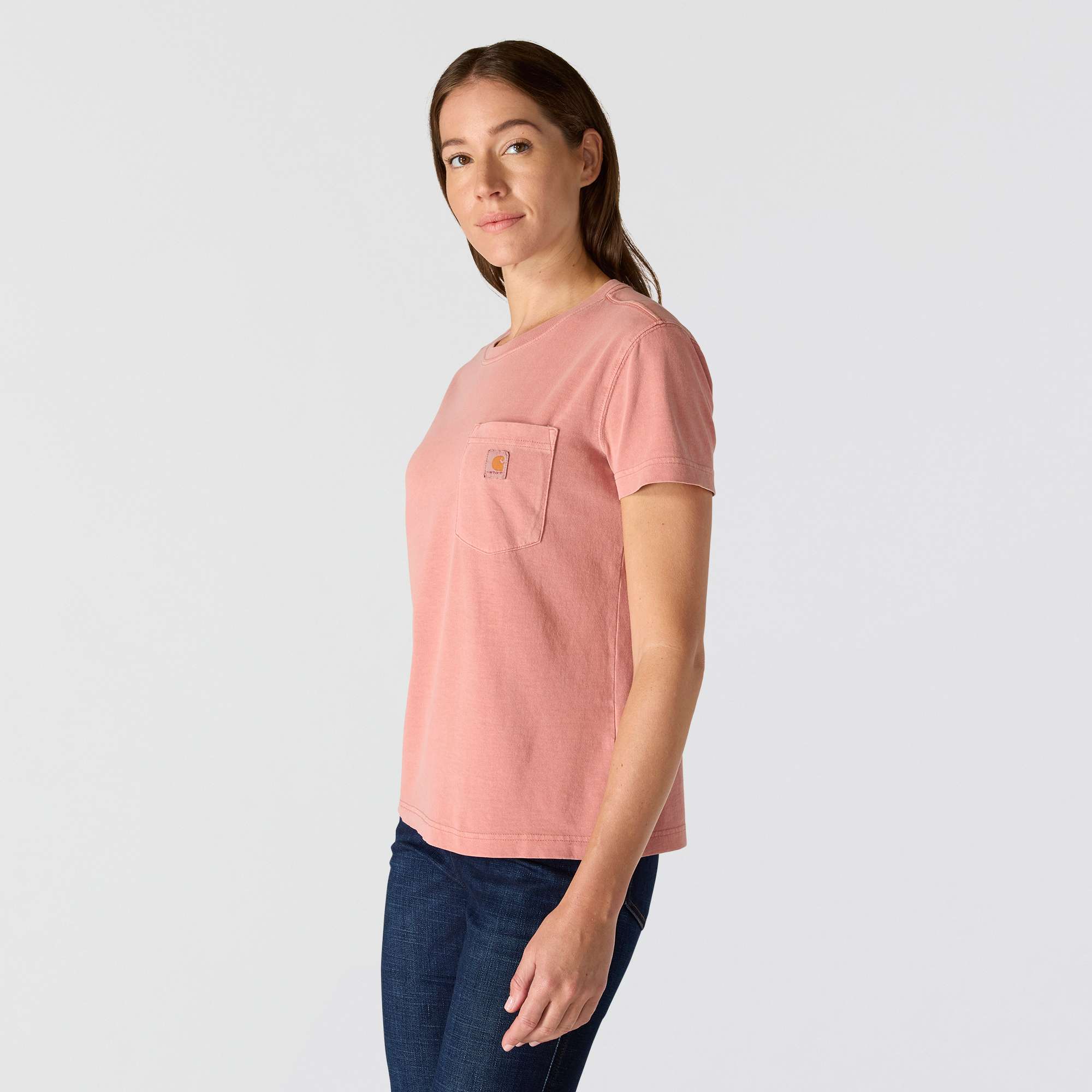 Women's Re-Engineered Relaxed Fit Midweight Short-Sleeve Garment Dye Pocket T-Shirt