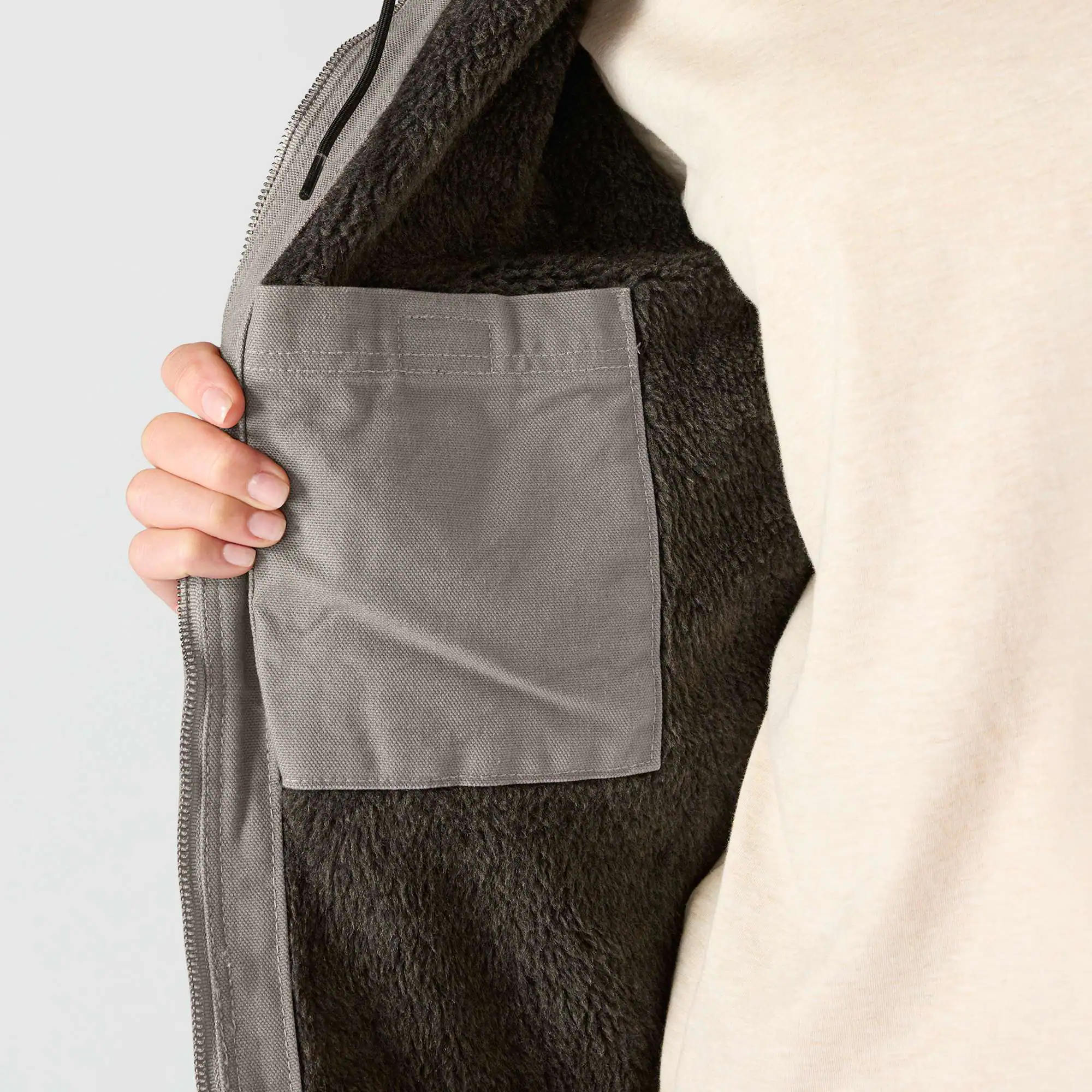 Women's Sherpa Lined Jacket - Loose Fit - Washed Duck - 3 Warmest Rating