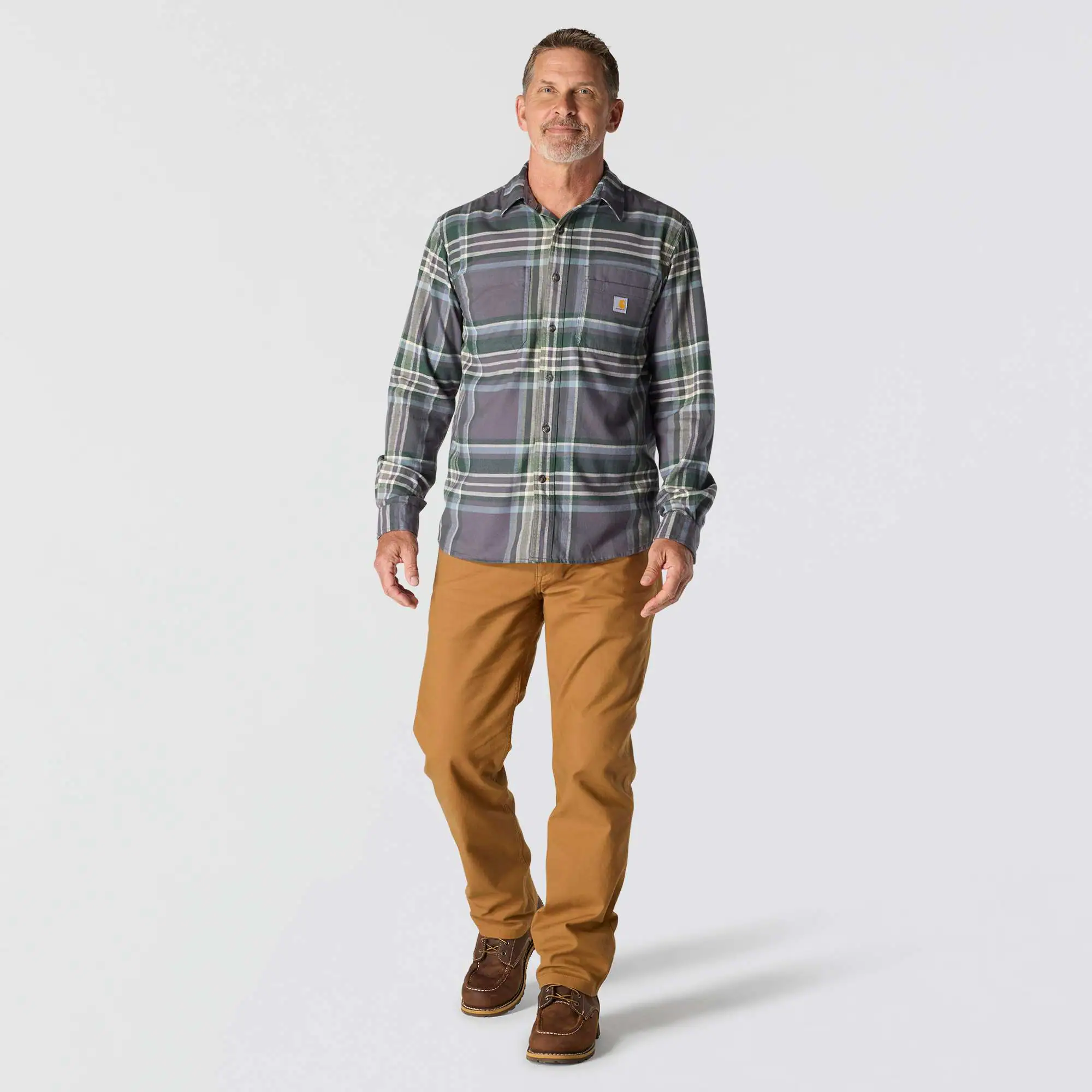 Rugged Flex™ Relaxed Fit Midweight Flannel Long-Sleeve Plaid Shirt