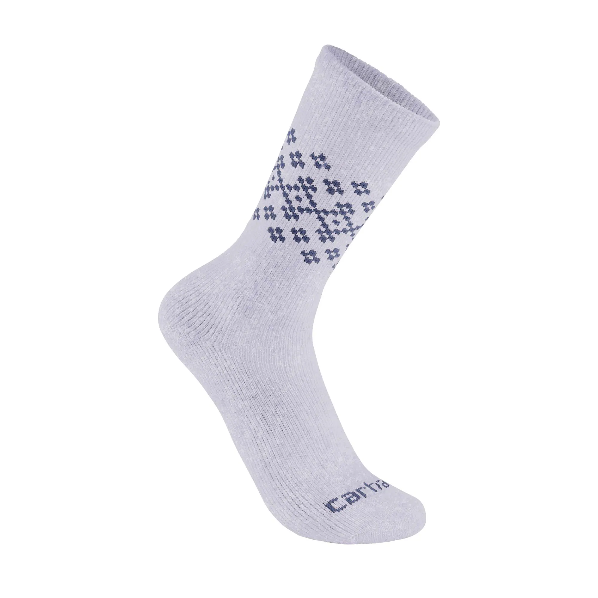 Women's Midweight Synthetic-Wool Blend Fairisle Crew Sock 2-Pack