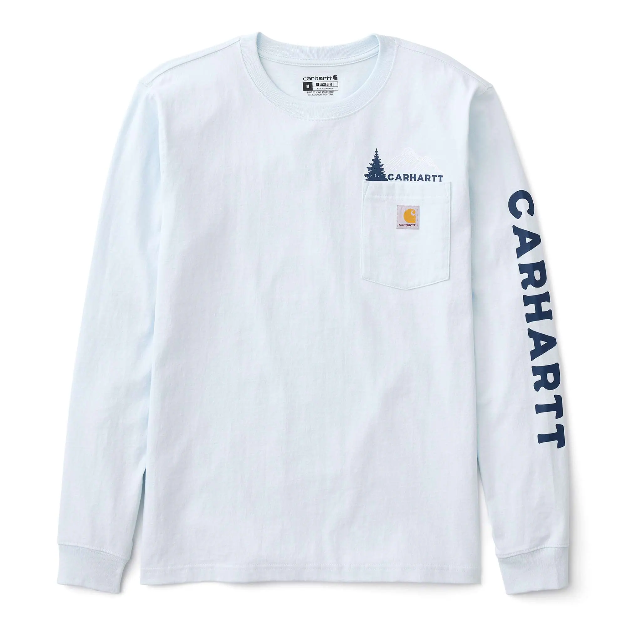 Relaxed Fit Heavyweight Long-Sleeve Pocket Mountain Graphic T-Shirt