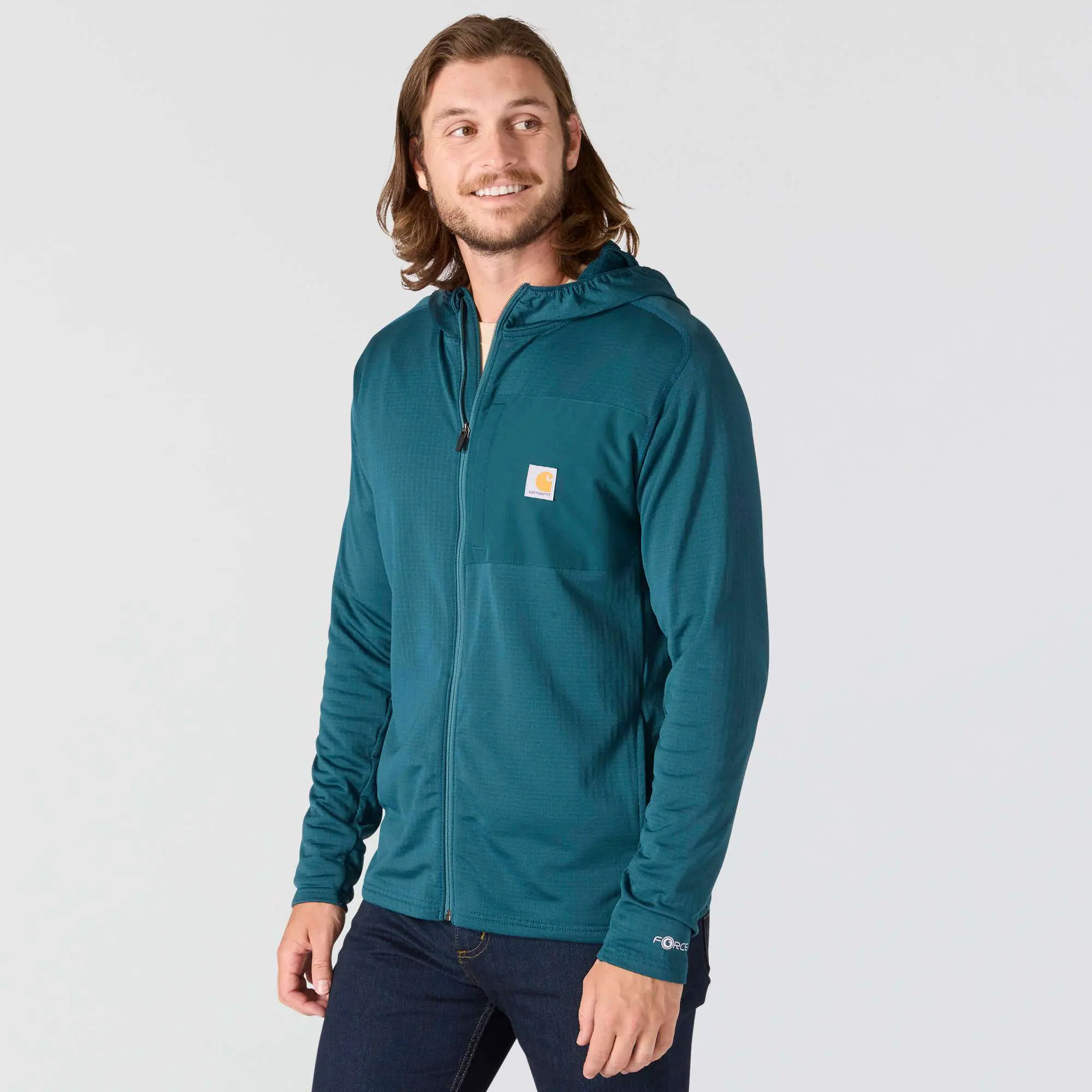 Carhartt Force® Relaxed Fit Full-Zip Long-Sleeve Hooded Fleece-Lined Shirt