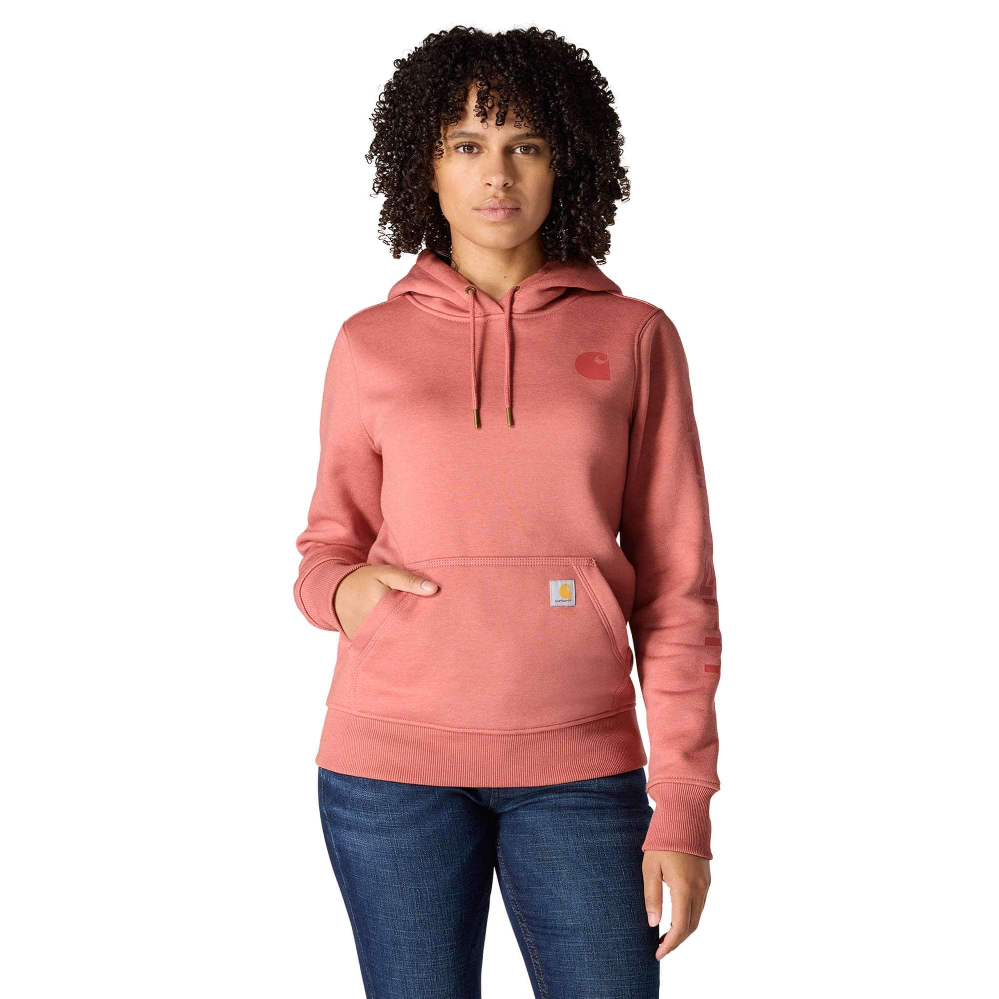 Women's Relaxed Fit Midweight Logo Sleeve Graphic Hoodie