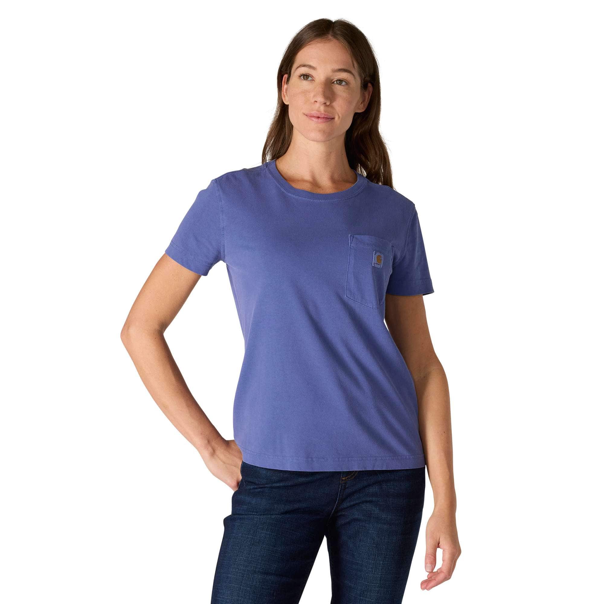 Women's Re-Engineered Relaxed Fit Midweight Short-Sleeve Garment Dye Pocket T-Shirt