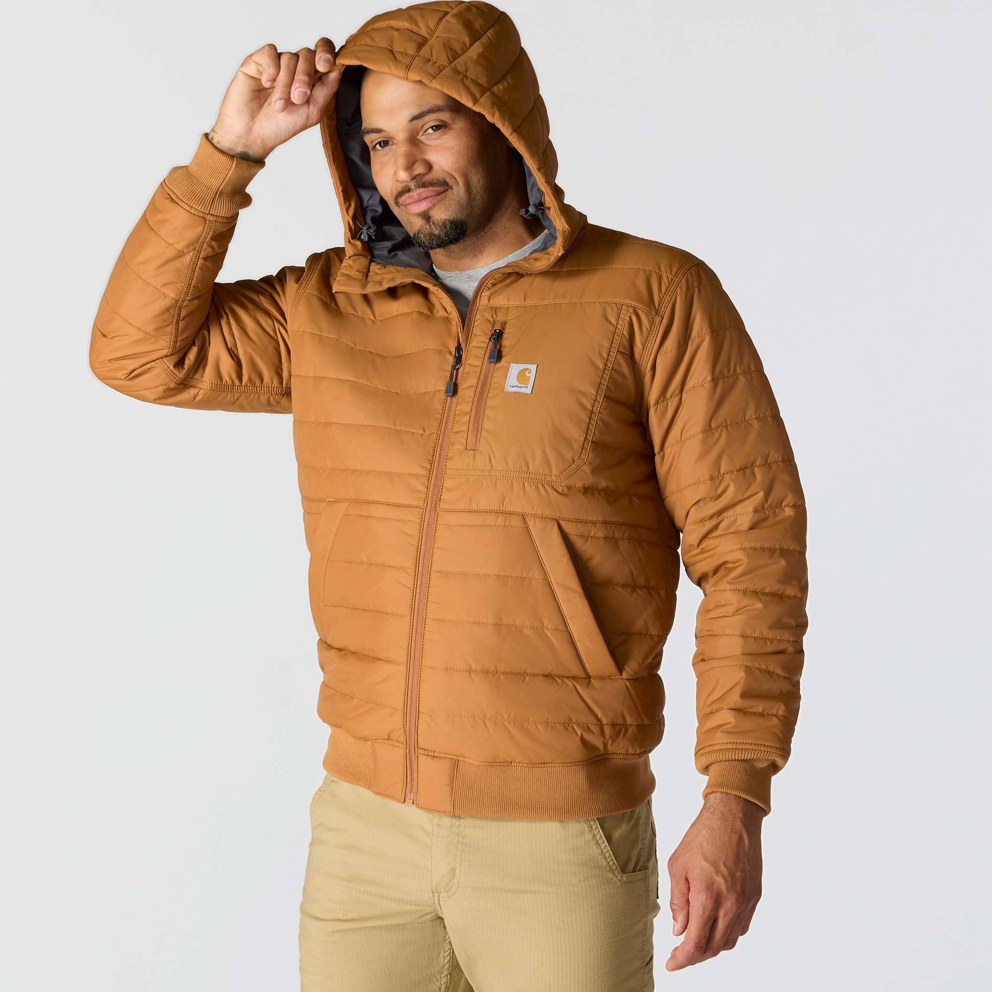 Rain Defender® Relaxed Fit Lightweight Insulated Hooded Jacket - 3 Warmest Rating