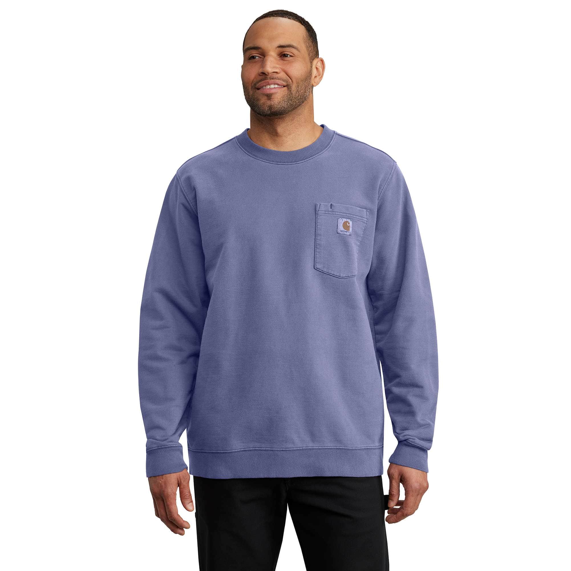 Relaxed Fit Midweight Garment Dye French Terry Crewneck Pocket Sweatshirt