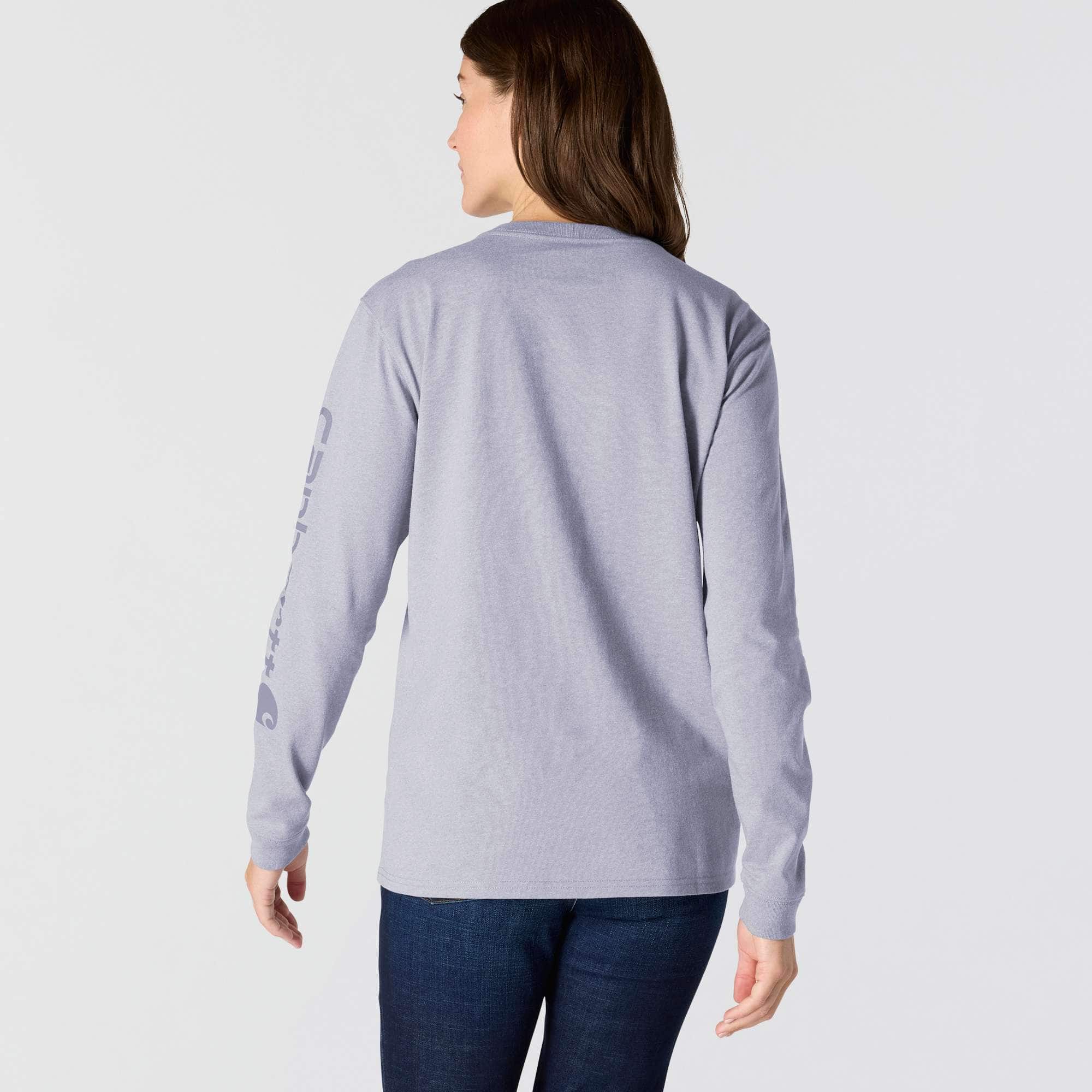 Women's Loose Fit Heavyweight Long-Sleeve Logo Sleeve Graphic T-Shirt