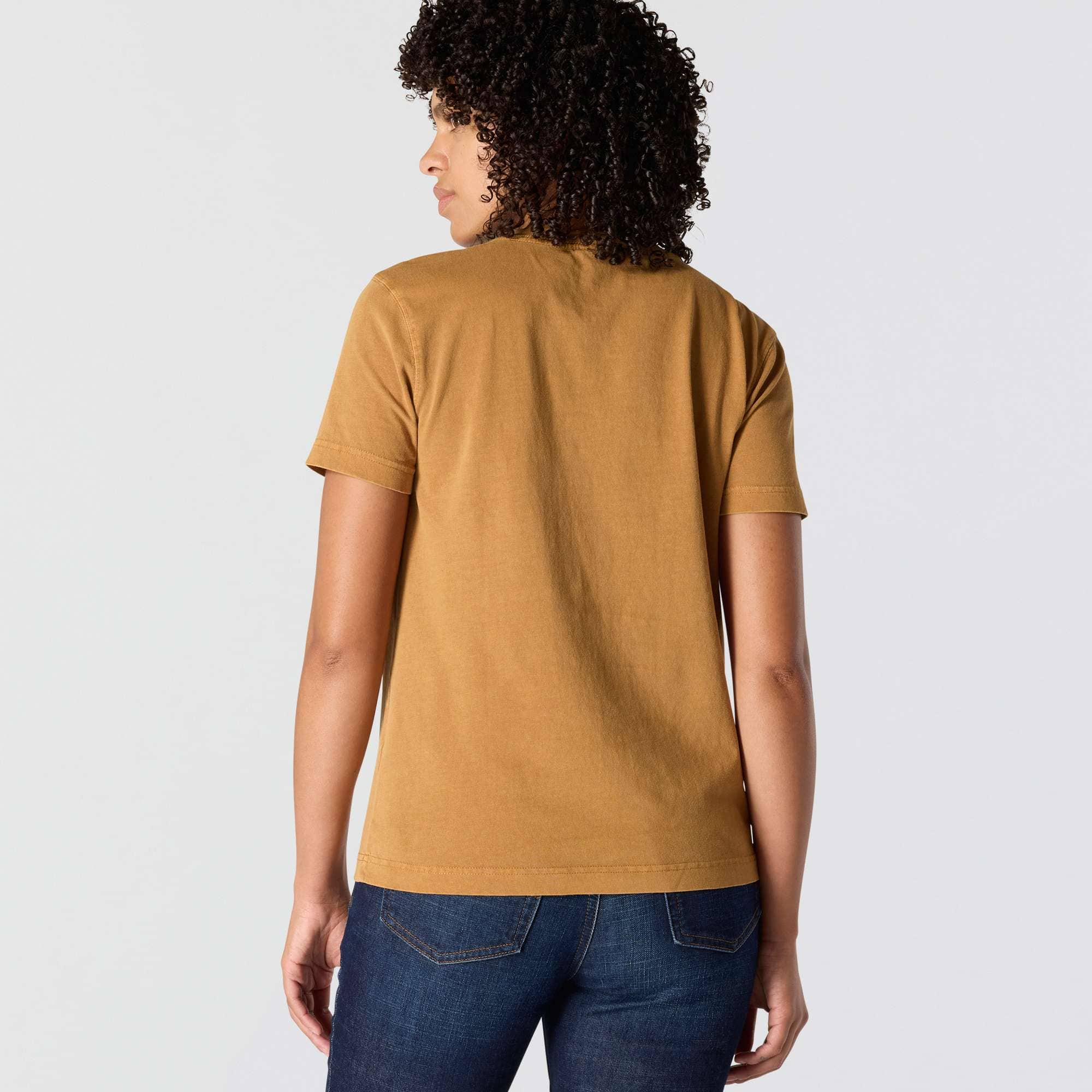 Women's Re-Engineered Relaxed Fit Midweight Short-Sleeve Garment Dye Pocket T-Shirt
