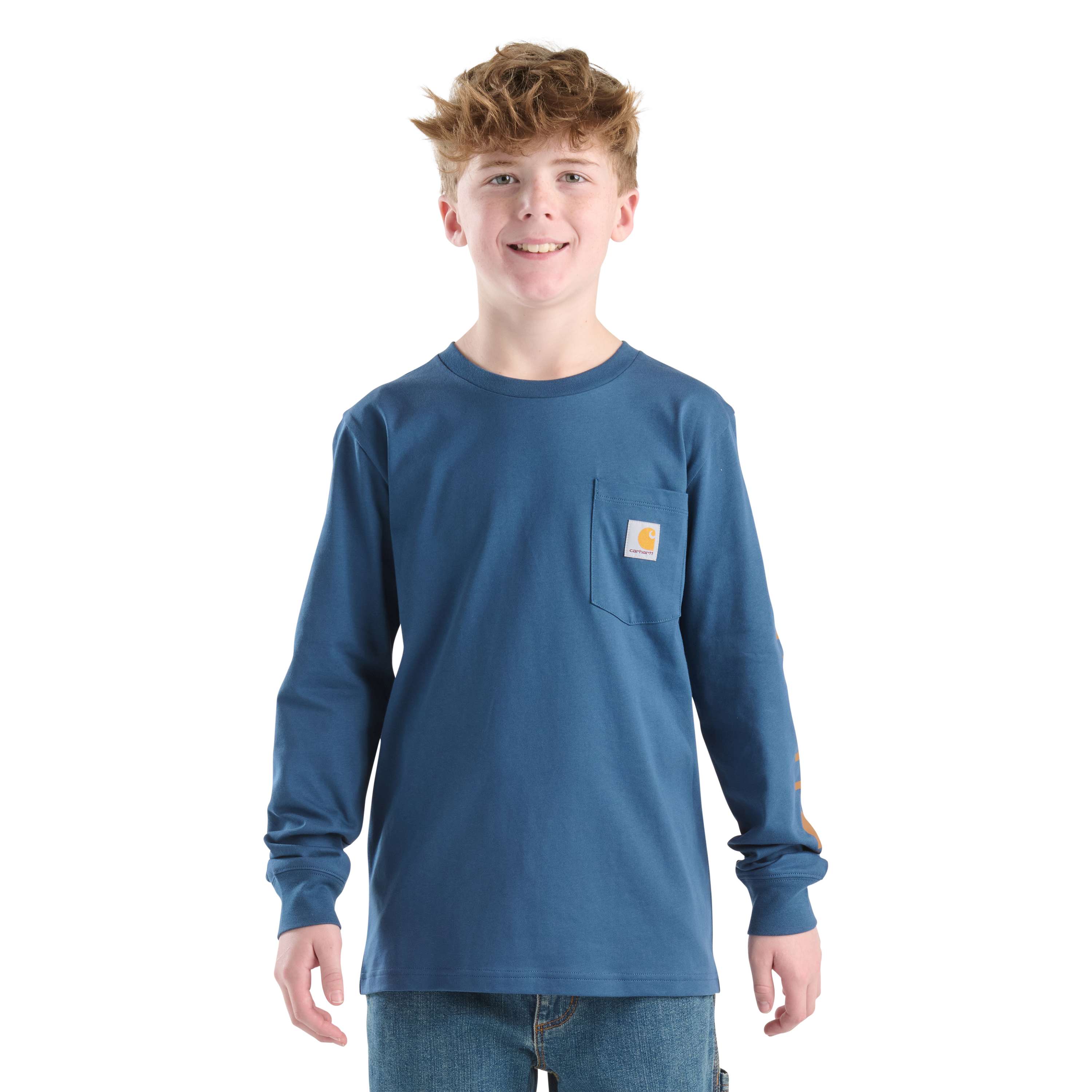 Boys' Long Sleeve Graphic Pocket T-Shirt (Toddler/Child/Youth)