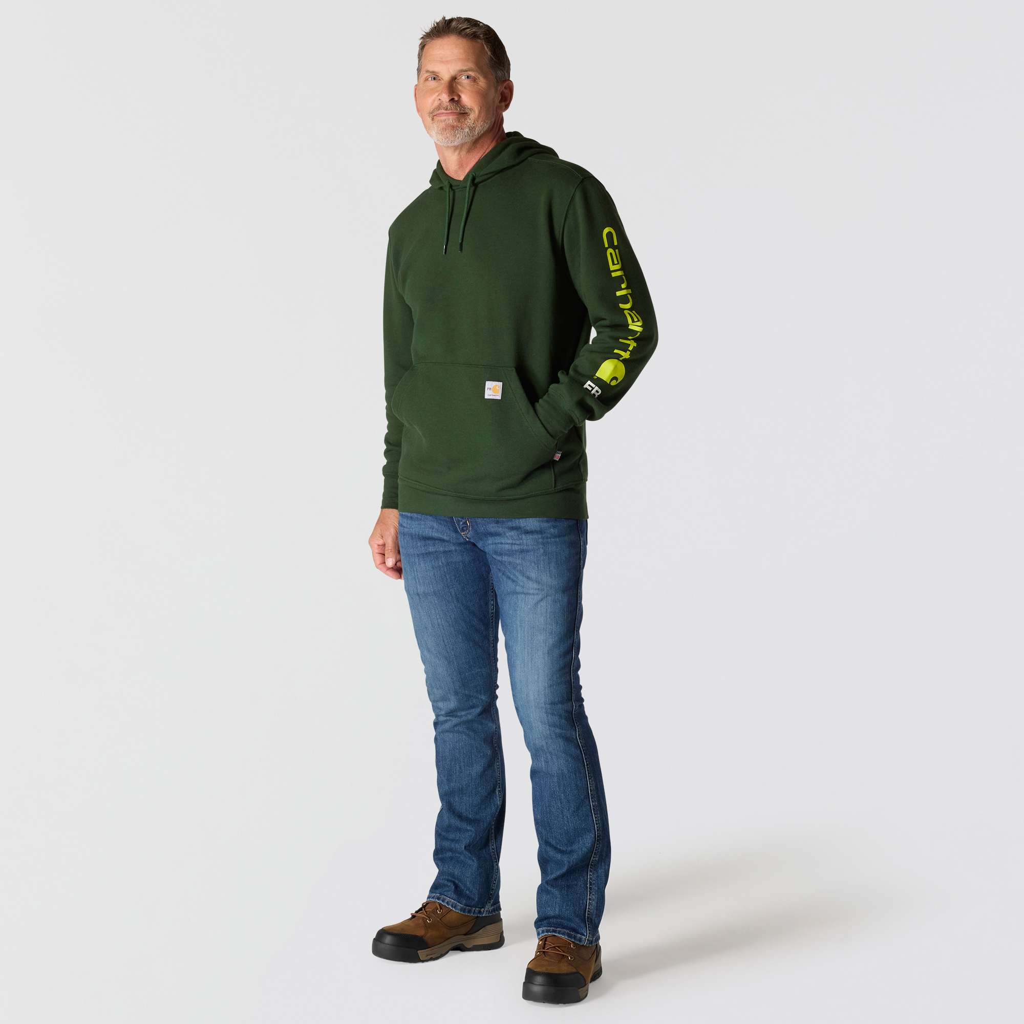 Flame-Resistant Carhartt Force® Loose Fit Midweight Hooded Logo Graphic Hoodie