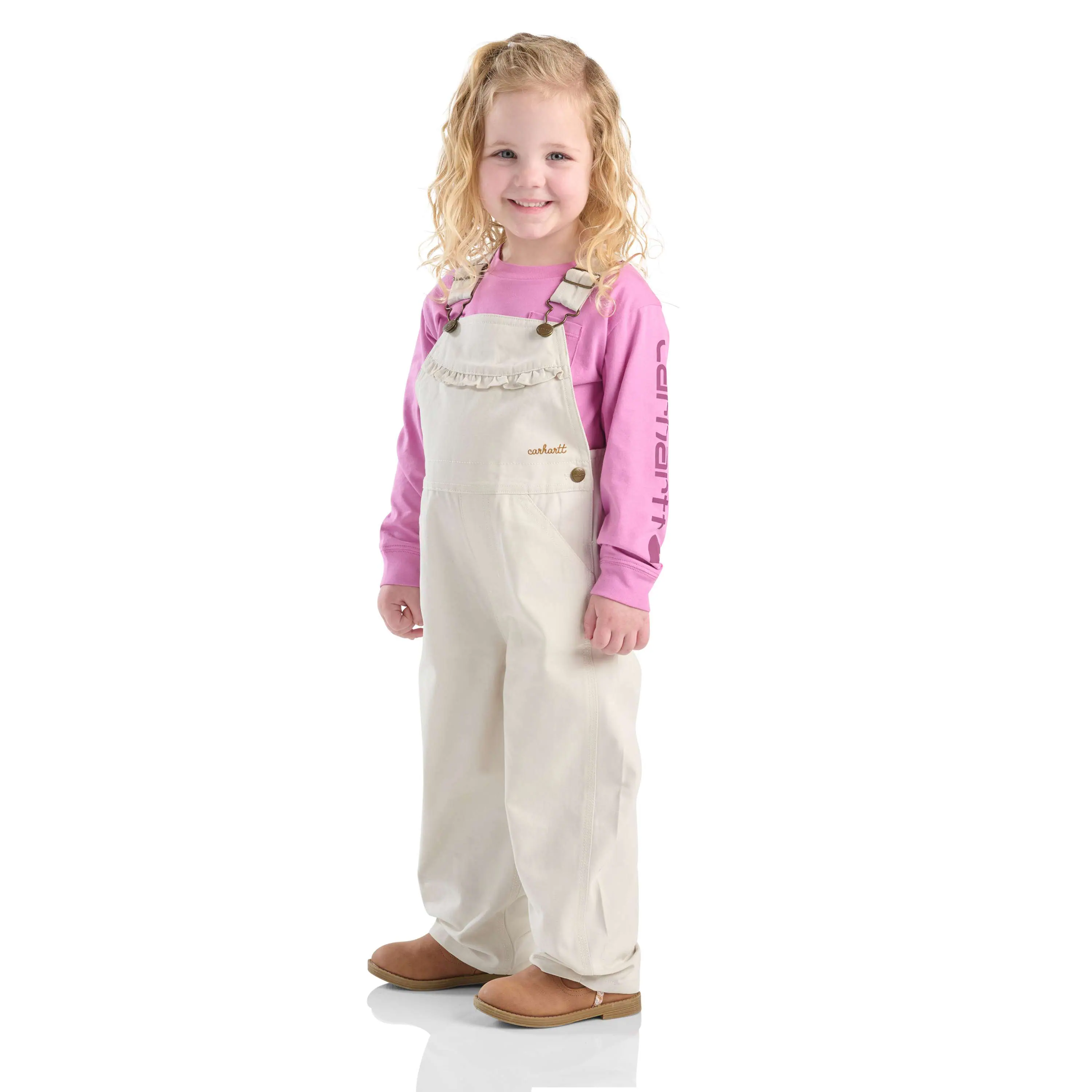 Girls' Canvas Ruffle Front Overall (Baby/Toddler)