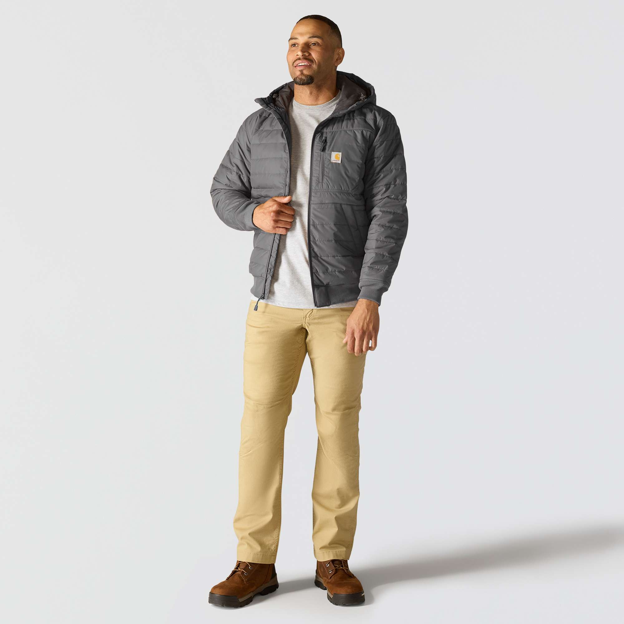 Rain Defender® Relaxed Fit Lightweight Insulated Hooded Jacket - 3 Warmest Rating