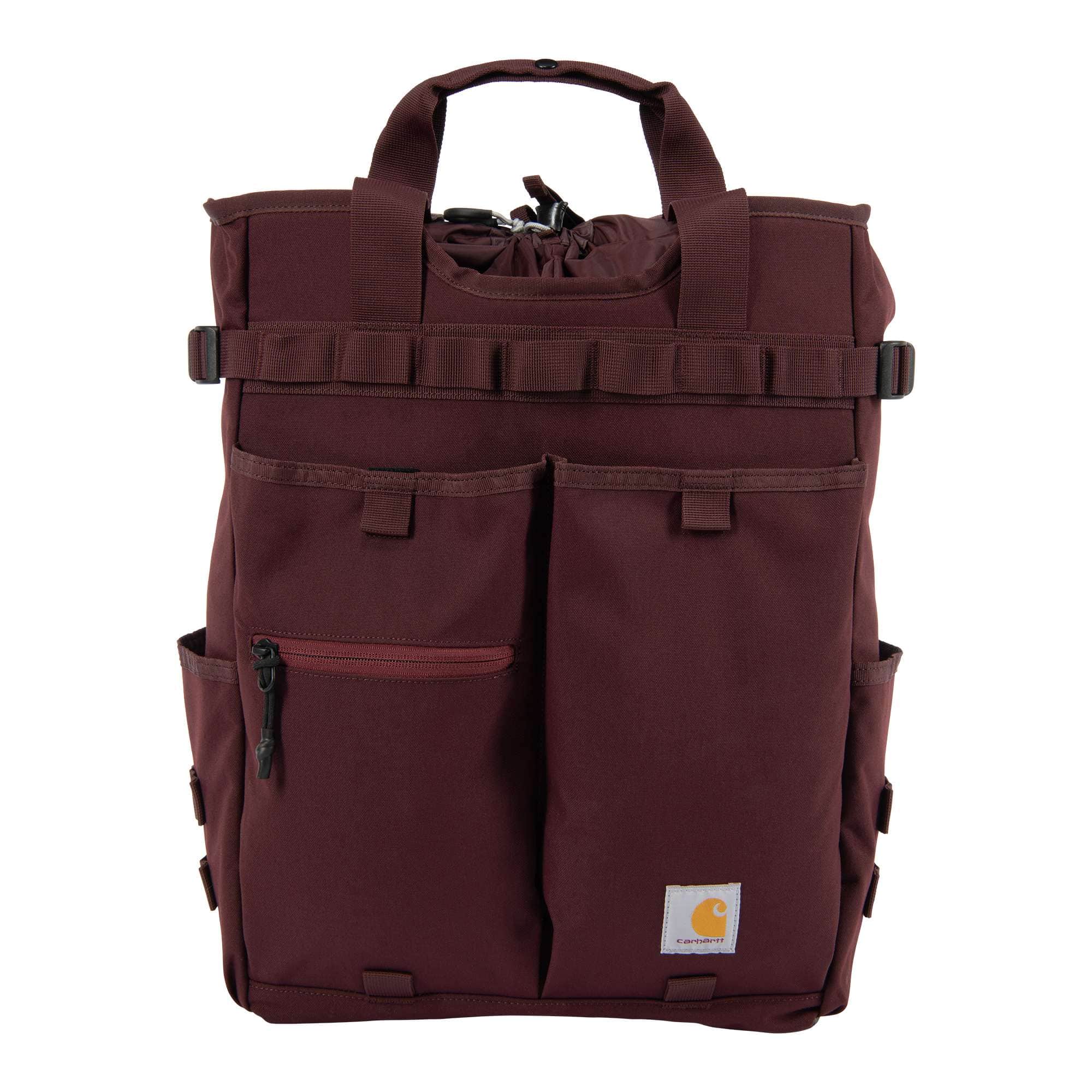 28L Nylon Cinch-Top Convertible Tote Backpack