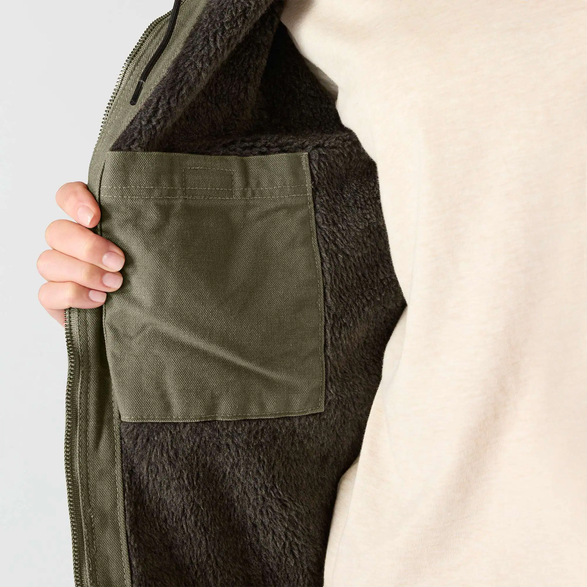 Women's Sherpa Lined Jacket - Loose Fit - Washed Duck - 3 Warmest Rating