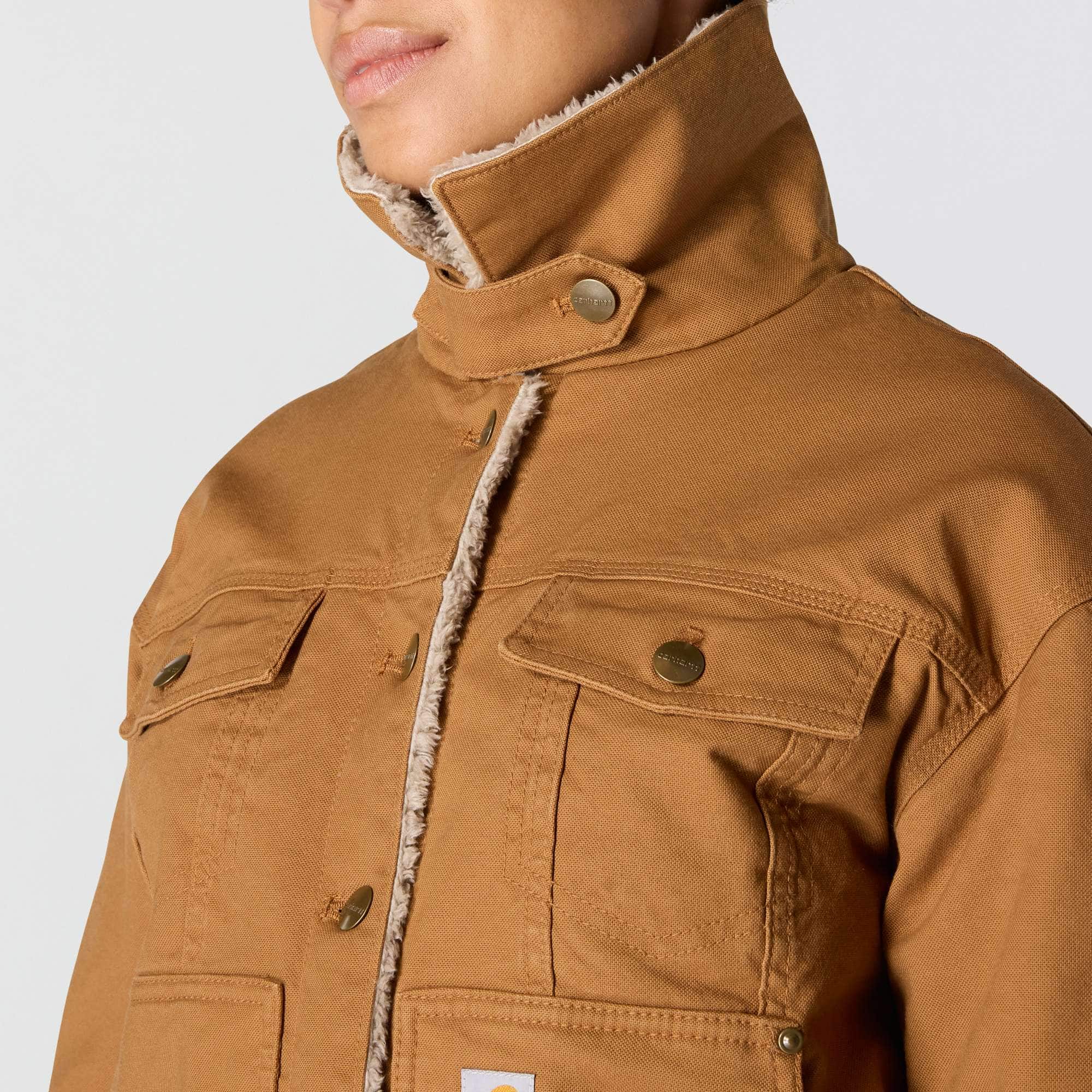 Women's Rugged Flex® Loose Fit Canvas Sherpa-Lined Jacket - 2 Warmer Rating