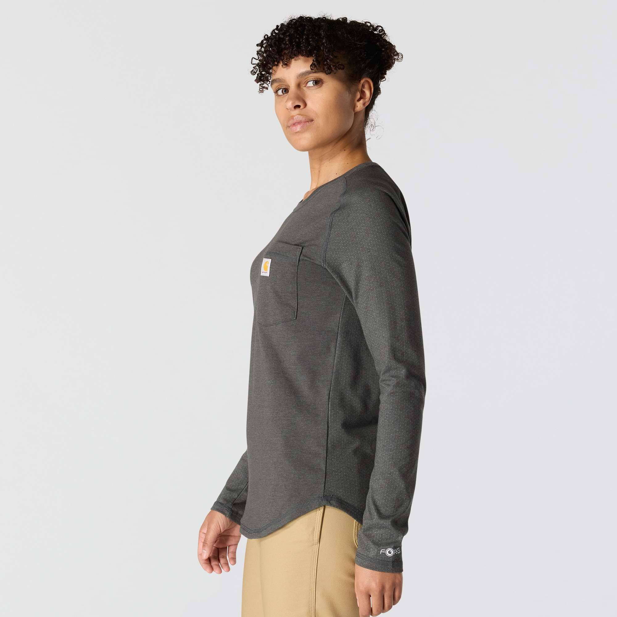 Women's Carhartt Force® Relaxed Fit Midweight Long-Sleeve Pocket T-Shirt