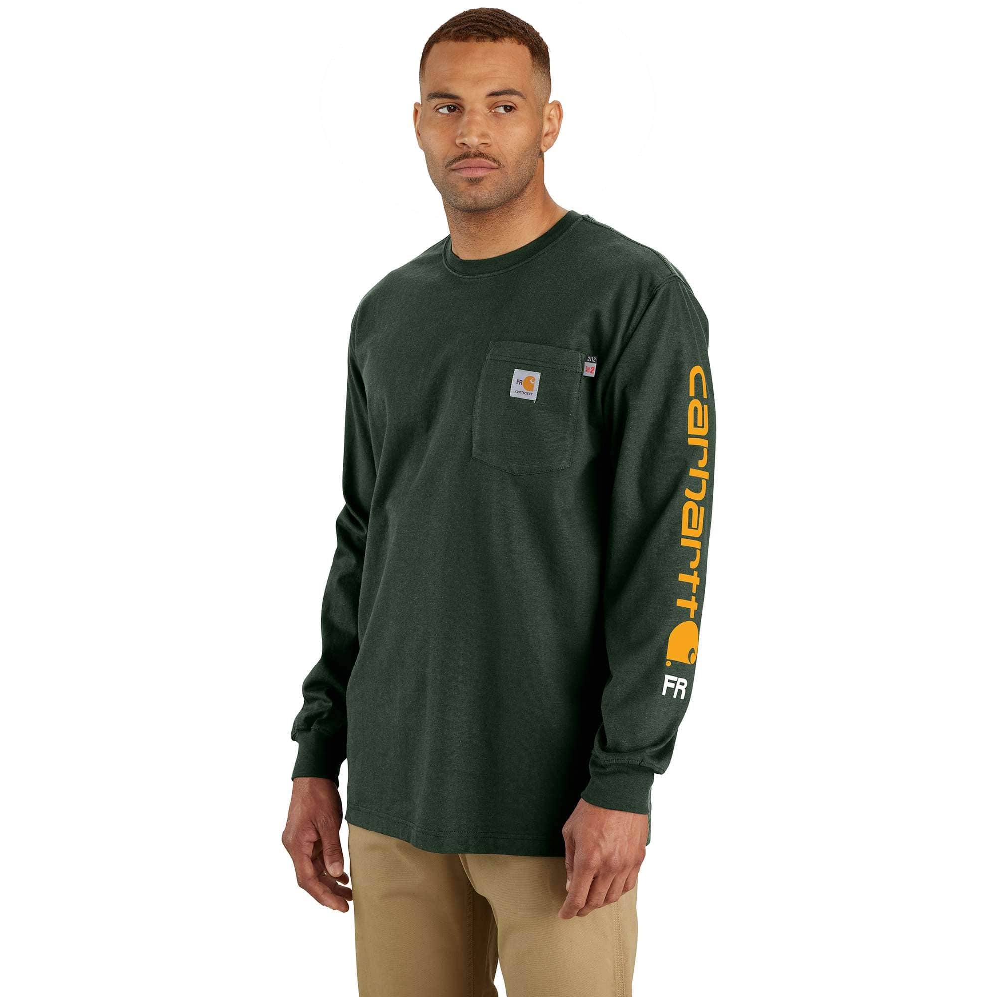 Flame Resistant Carhartt Force® Loose Fit Midweight Long-Sleeve Logo Graphic T-Shirt