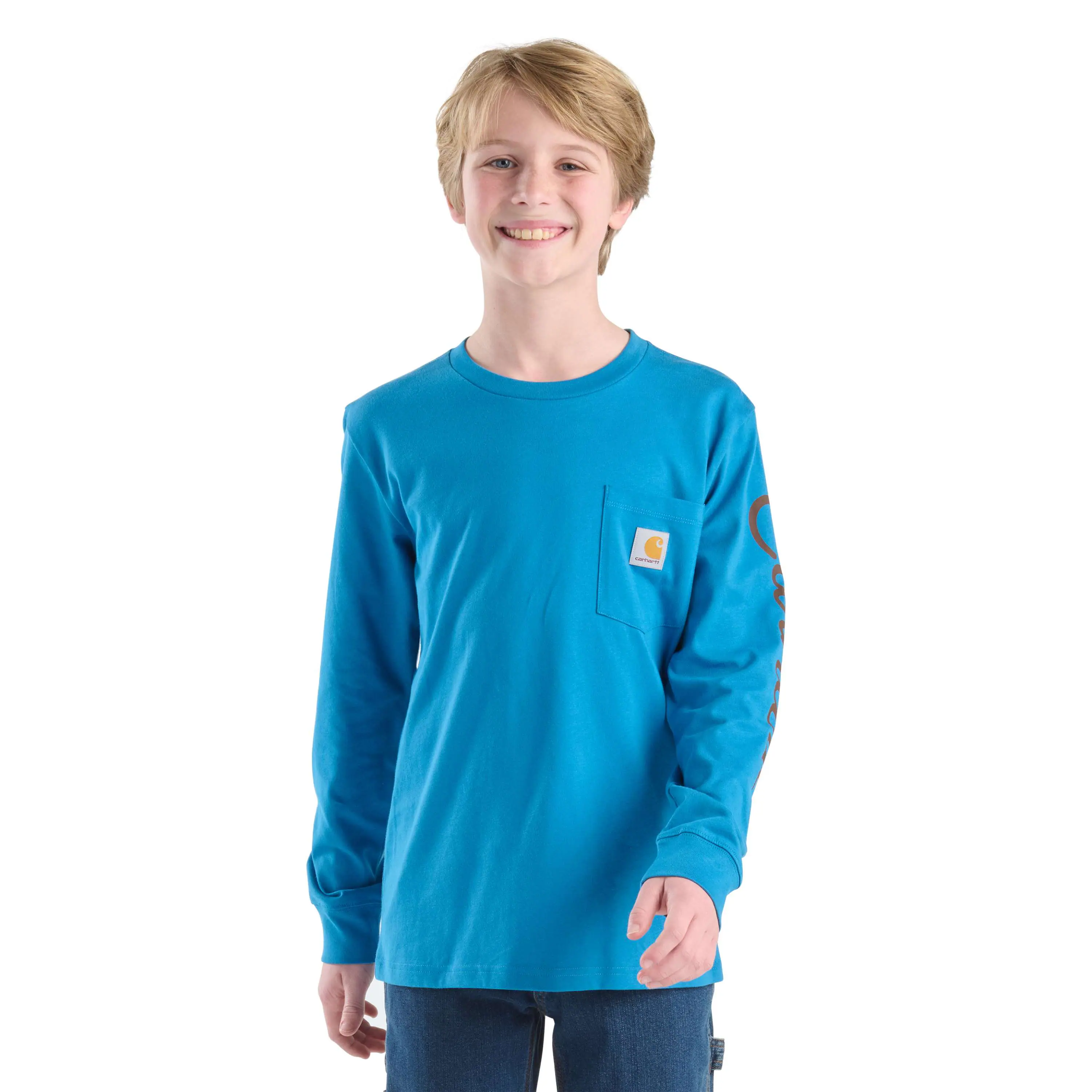 Boys' Long Sleeve Dog Pocket T-Shirt (Toddler/Child/Youth)