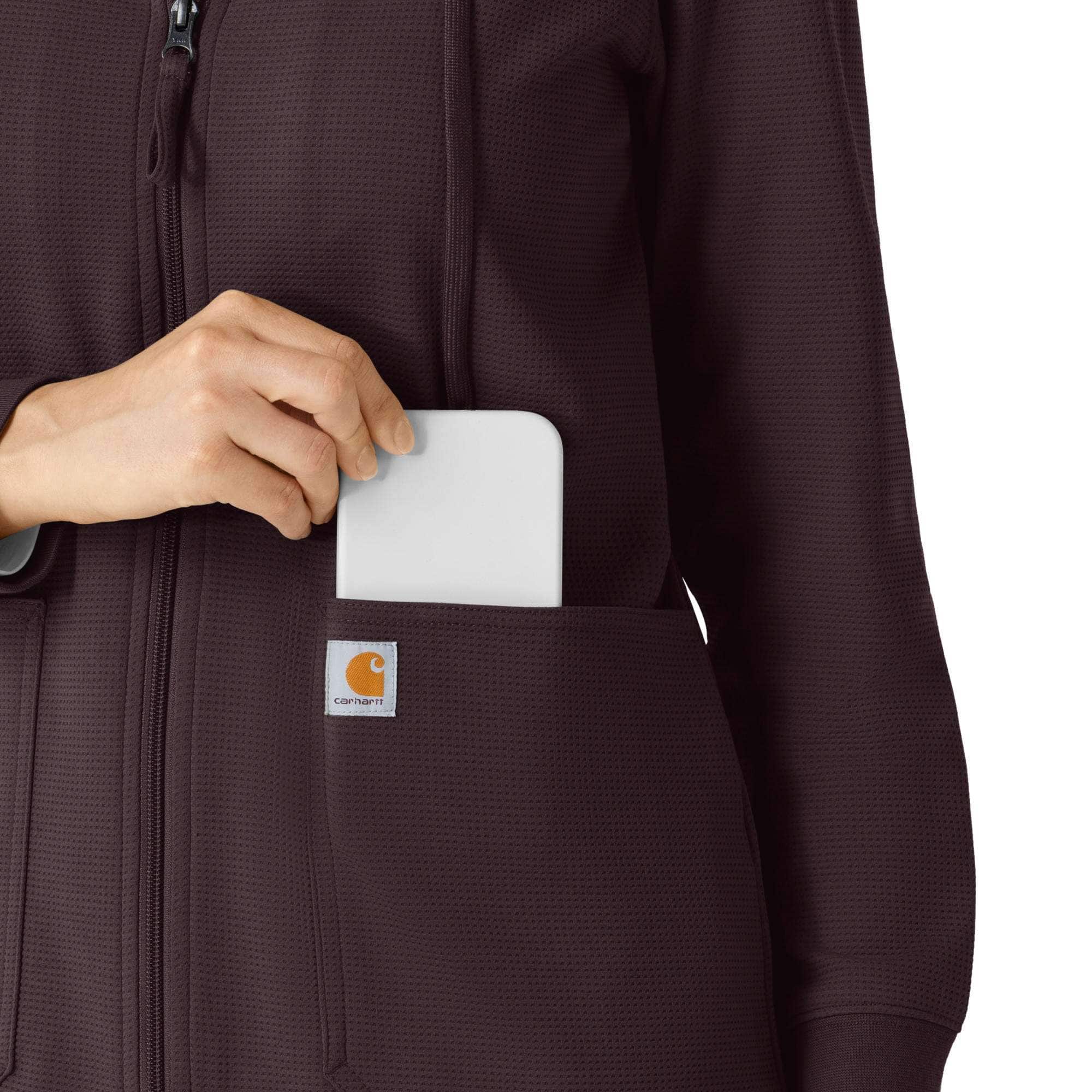 Women's Full Zip Waffle Scrub Hoodie