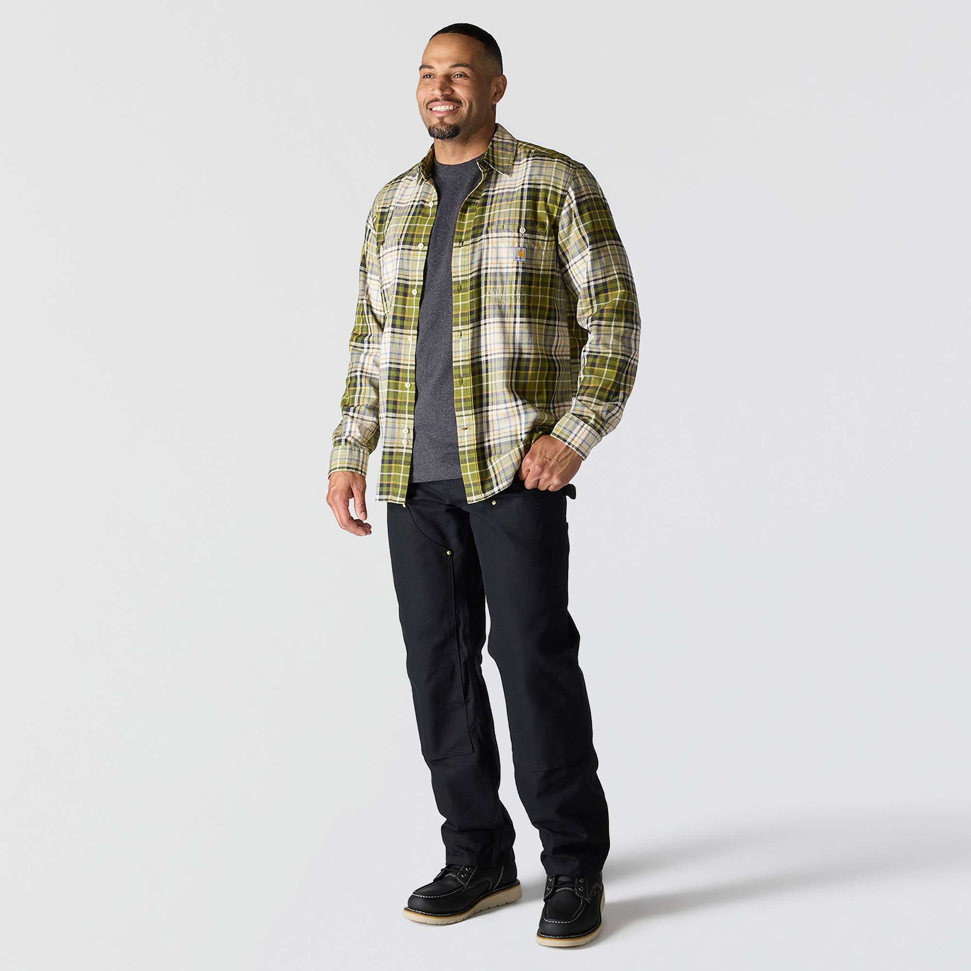 Rugged Flex™ Relaxed Fit Lightweight Long-Sleeve Plaid Shirt