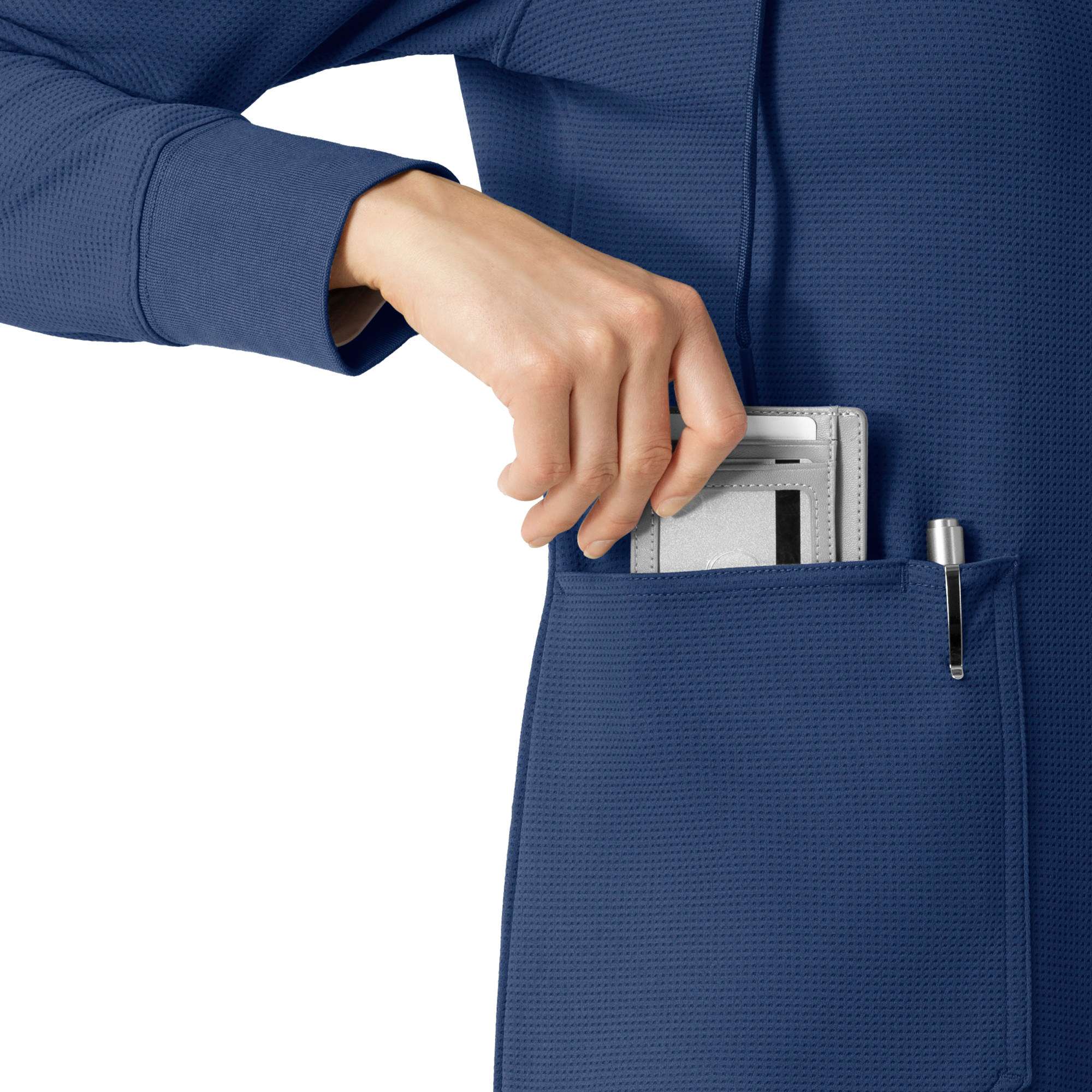 Women's Full Zip Waffle Scrub Hoodie