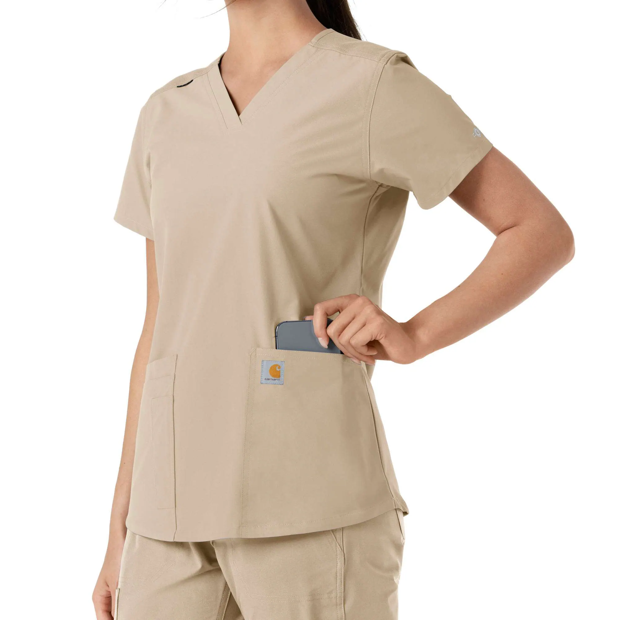 Women's Force Essentials V-Neck Knit Panel Scrub Top