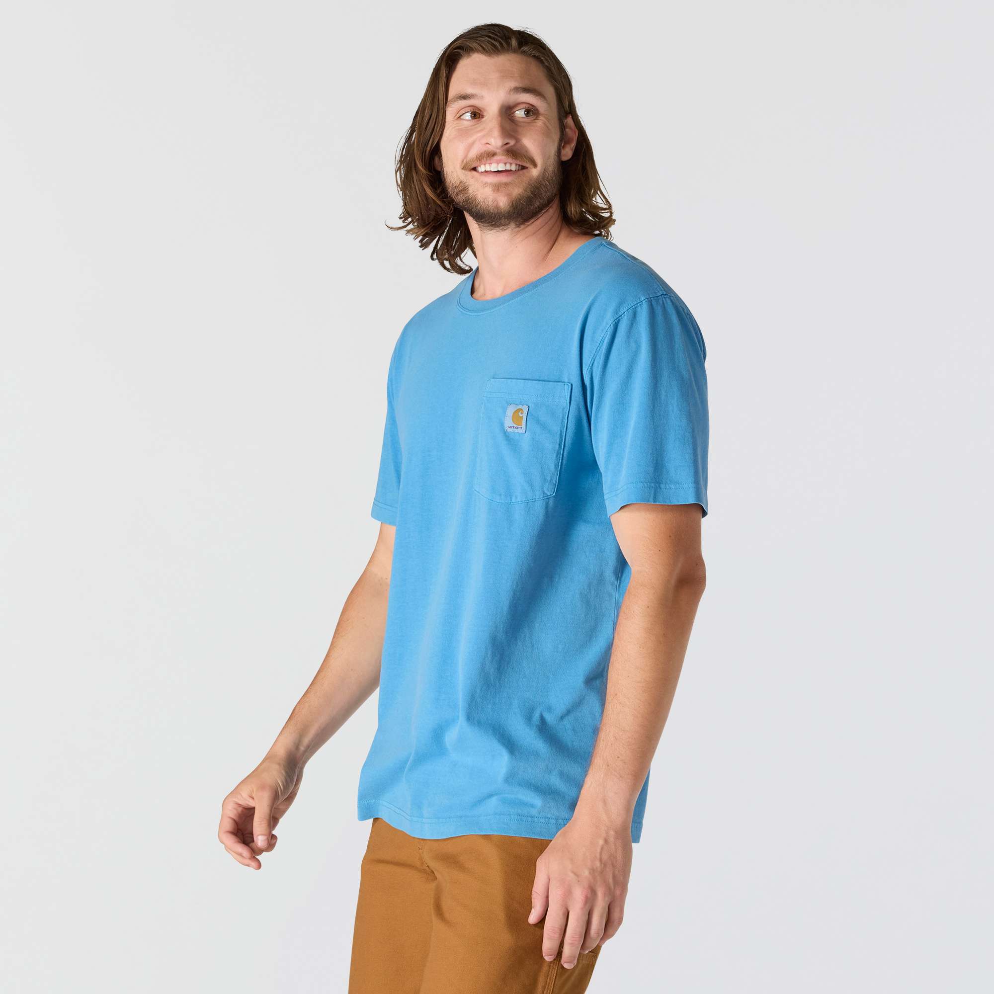 Re-Engineered Relaxed Fit Lightweight Short-Sleeve Garment Dyed Pocket T-Shirt
