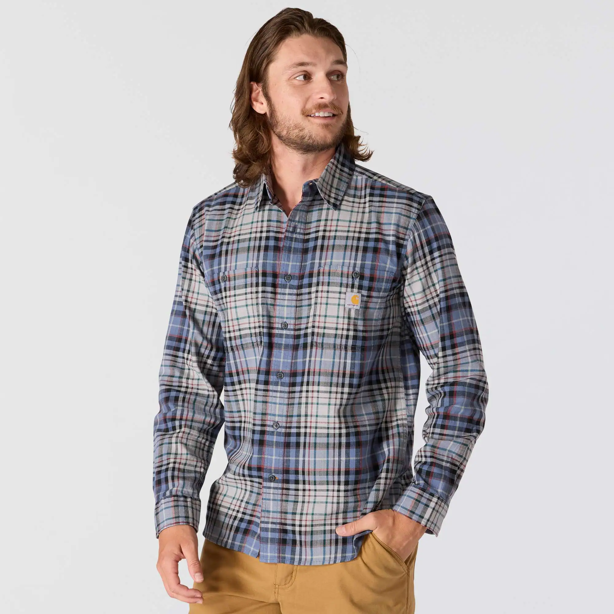 Rugged Flex™ Relaxed Fit Lightweight Long-Sleeve Plaid Shirt