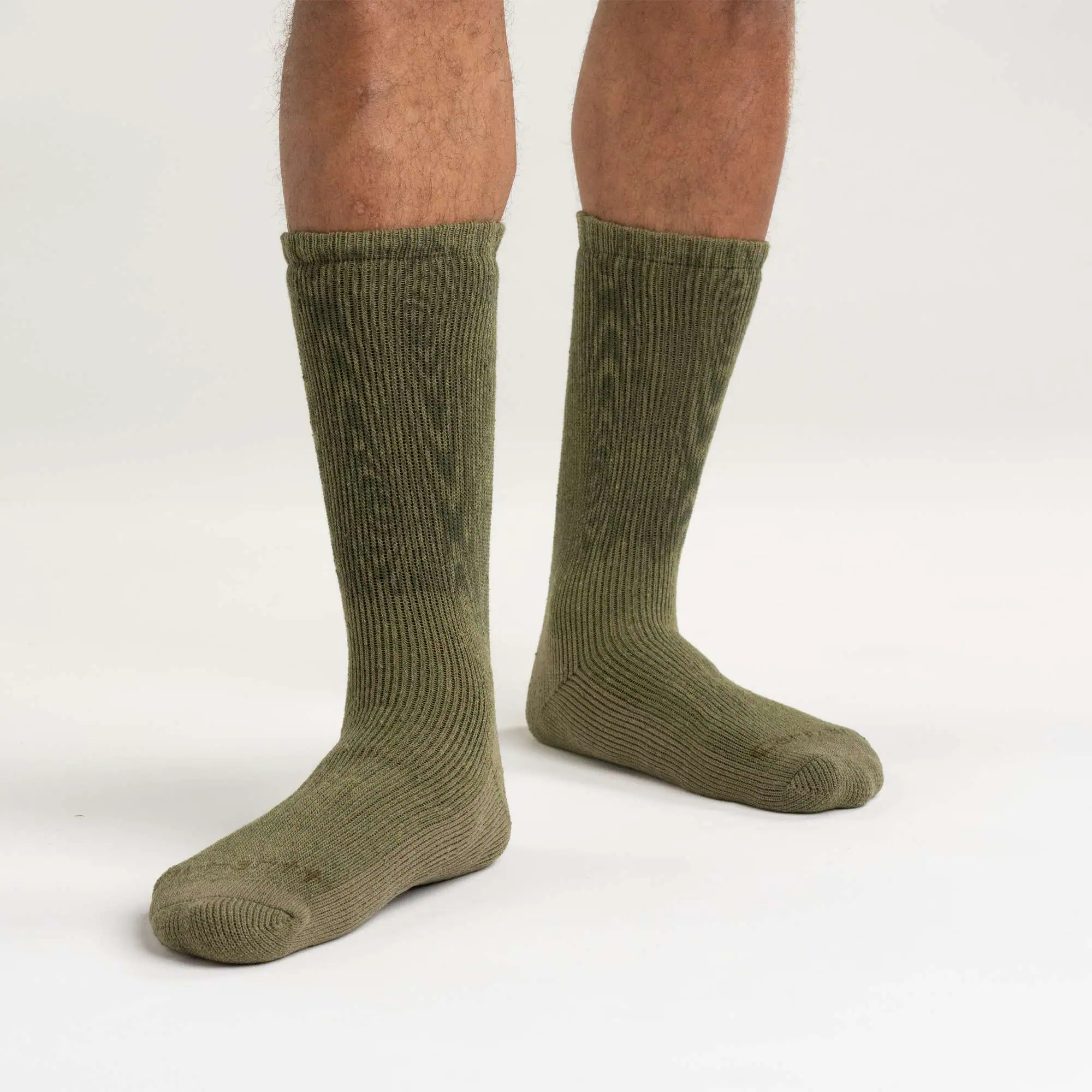 Midweight Synthetic-Wool Blend Woodgrain Crew Sock 2-Pack