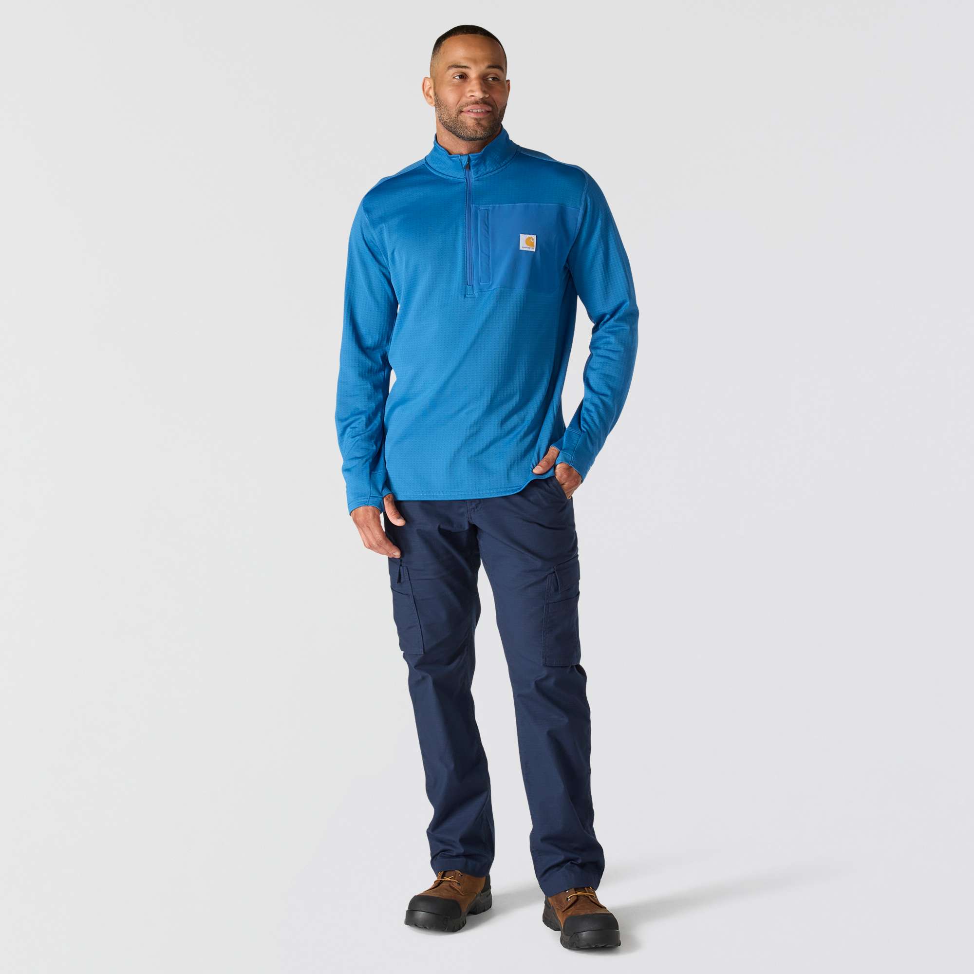Carhartt Force® Relaxed Fit Mock Neck Half-Zip Fleece-Lined Shirt