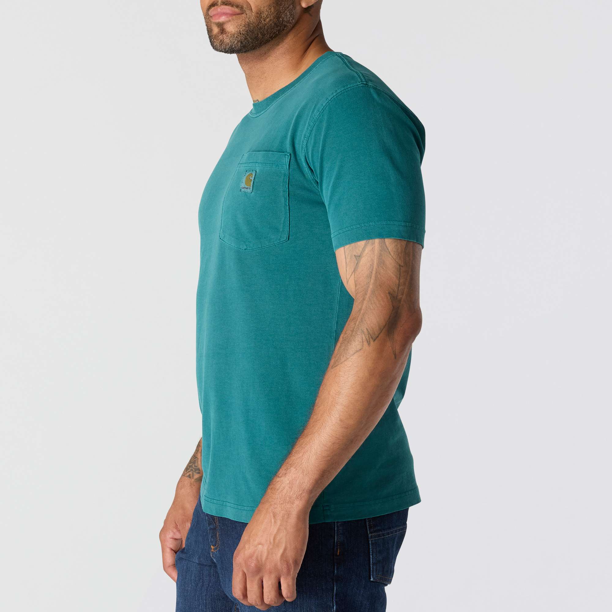Re-Engineered Relaxed Fit Lightweight Short-Sleeve Garment Dyed Pocket T-Shirt