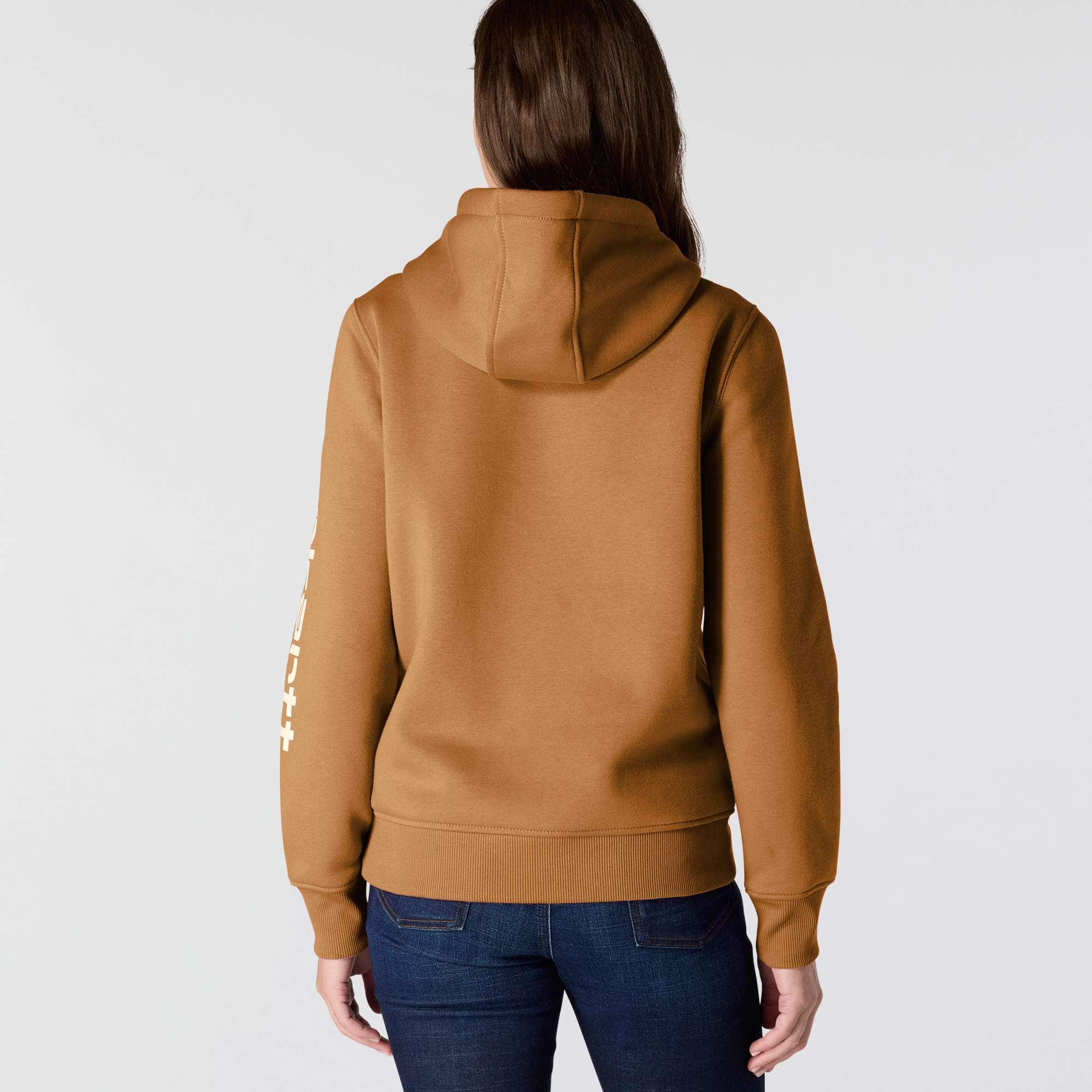 Women's Relaxed Fit Midweight Logo Sleeve Graphic Hoodie