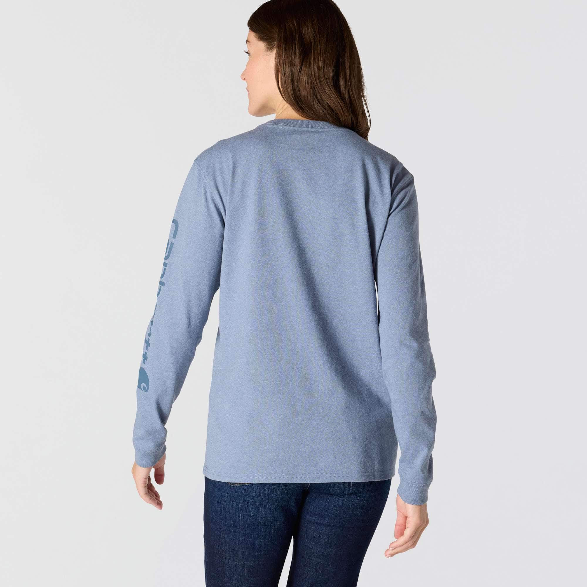 Women's Loose Fit Heavyweight Long-Sleeve Logo Sleeve Graphic T-Shirt