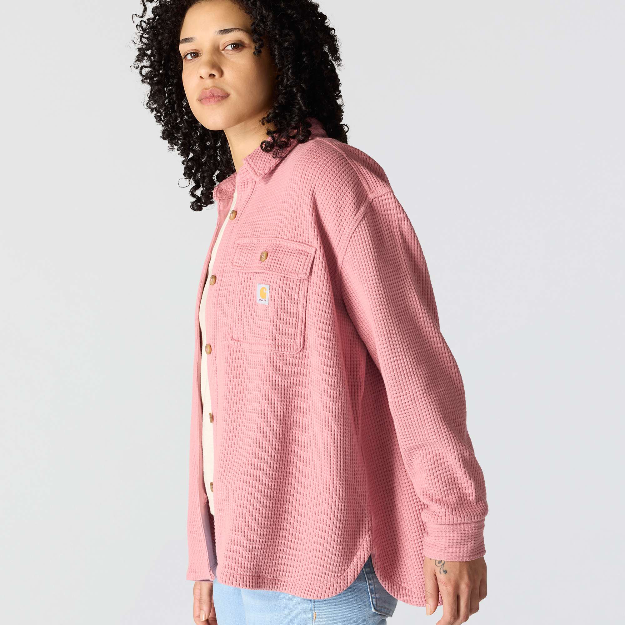 Women's Oversized-Fit Heavyweight Waffle Knit Shirt