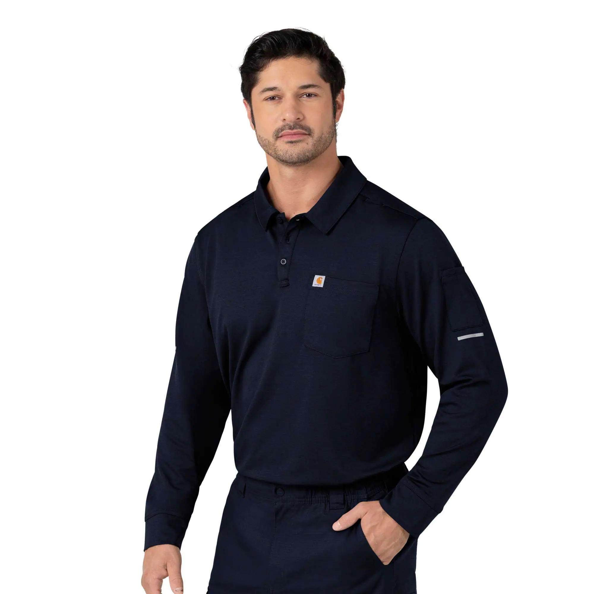 Rugged Flex® RSCU Heavyweight Long Sleeve Polo Scrub Top