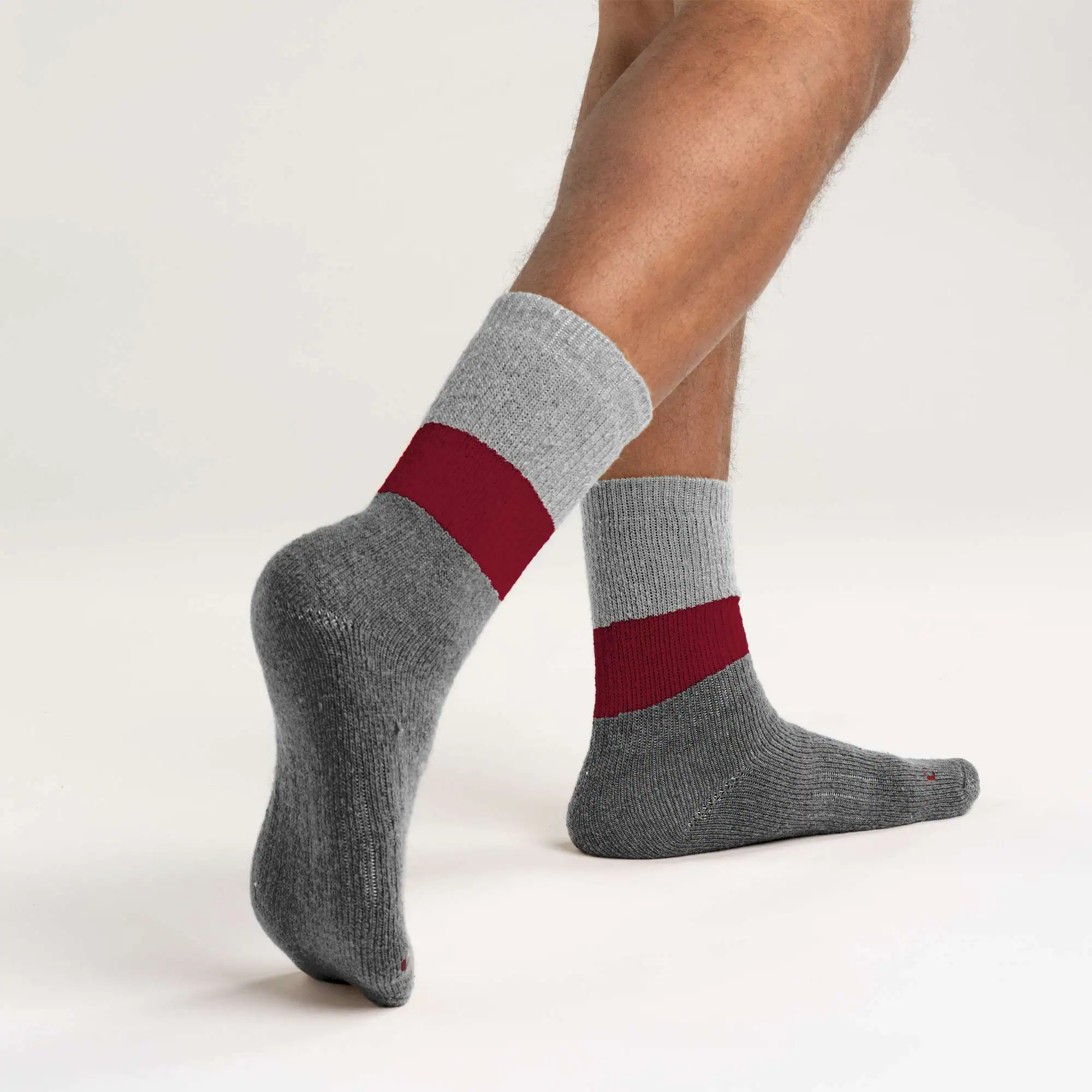 Midweight Synthetic-Wool Blend Colorblock Crew Sock 2-Pack