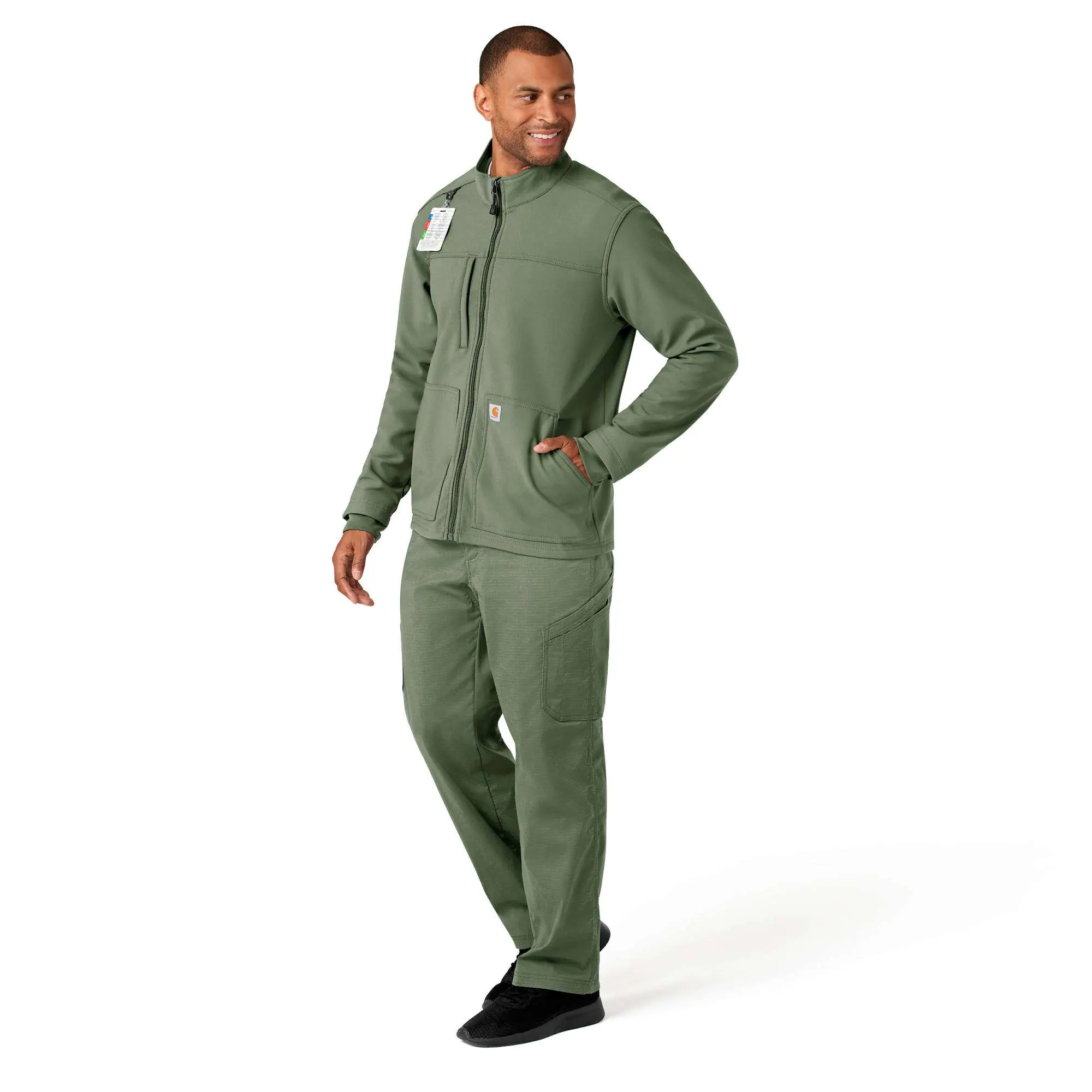 Rugged Flex® Peak Bonded Fleece Scrub Jacket