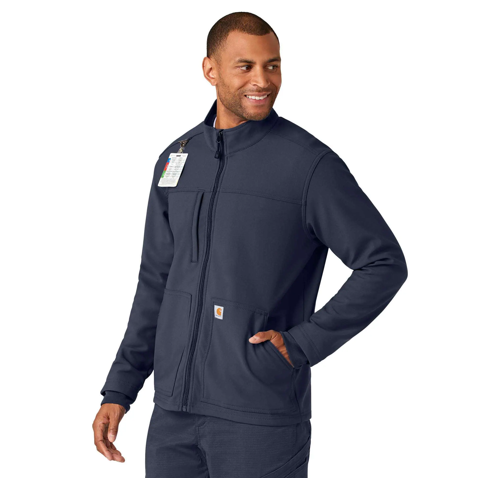 Rugged Flex® Peak Bonded Fleece Scrub Jacket