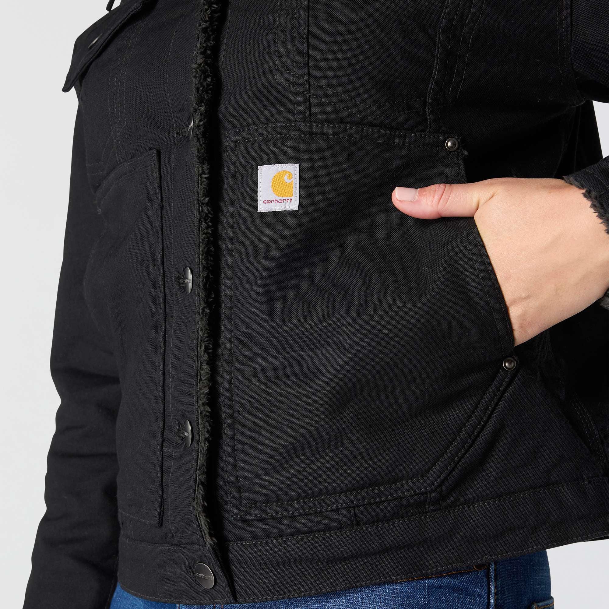 Women's Rugged Flex® Loose Fit Canvas Sherpa-Lined Jacket - 2 Warmer Rating