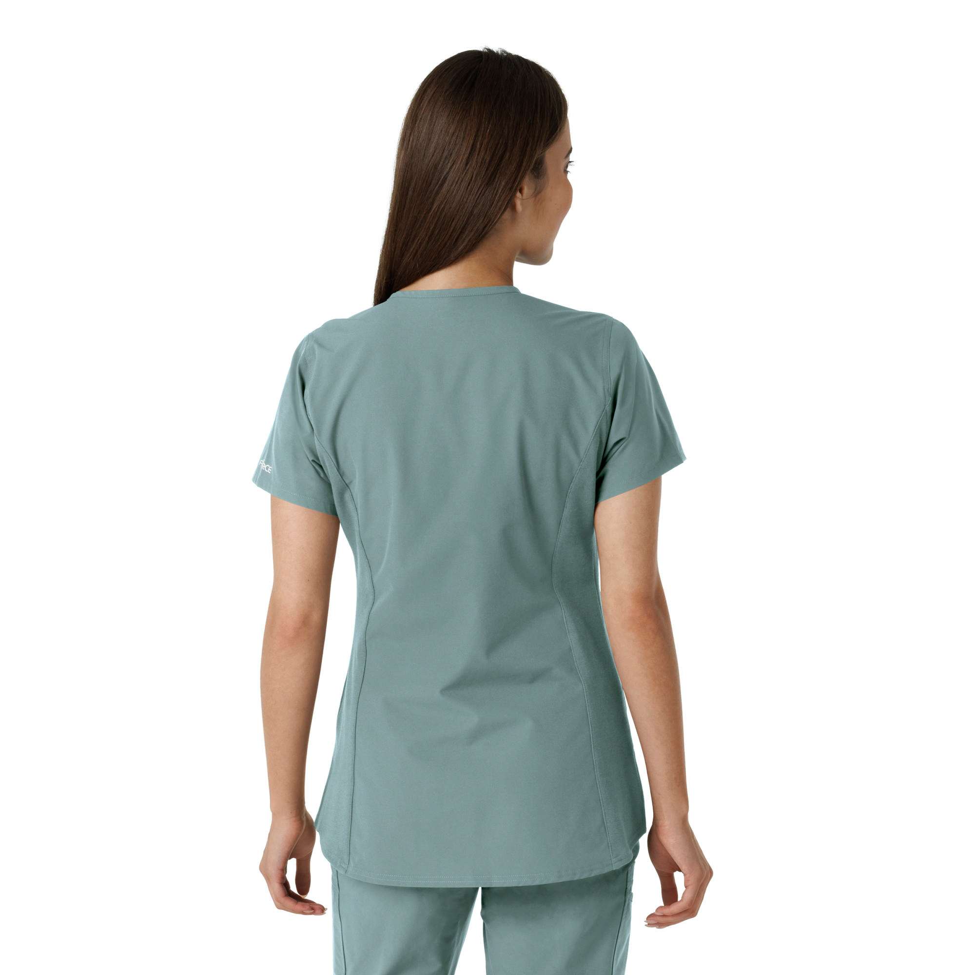 Women's Force Essentials Notch Neck Tunic Knit Panel Scrub Top