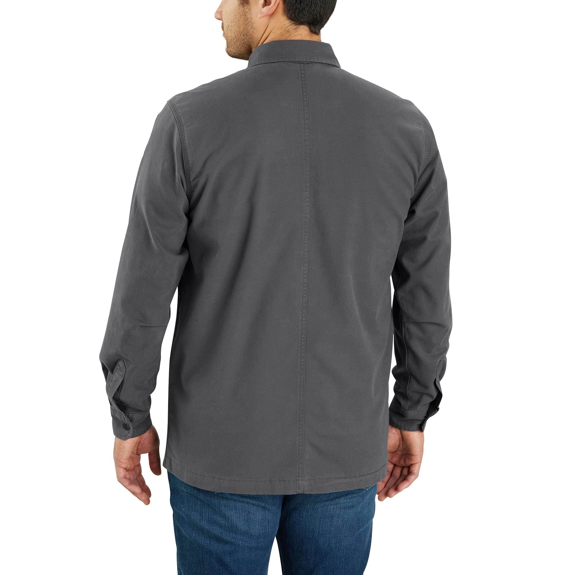 Rugged Flex® Relaxed Fit Canvas Fleece-Lined Snap-Front Shirt Jac