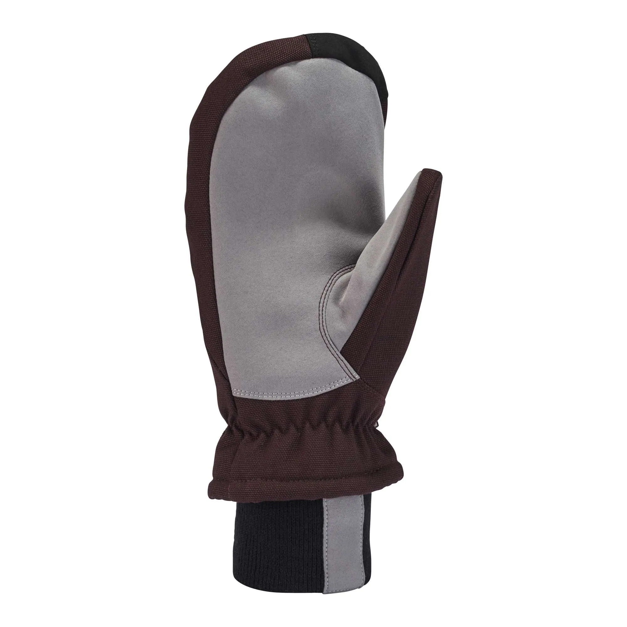 Women's Insulated Duck Synthetic Leather Knit Cuff Mitt