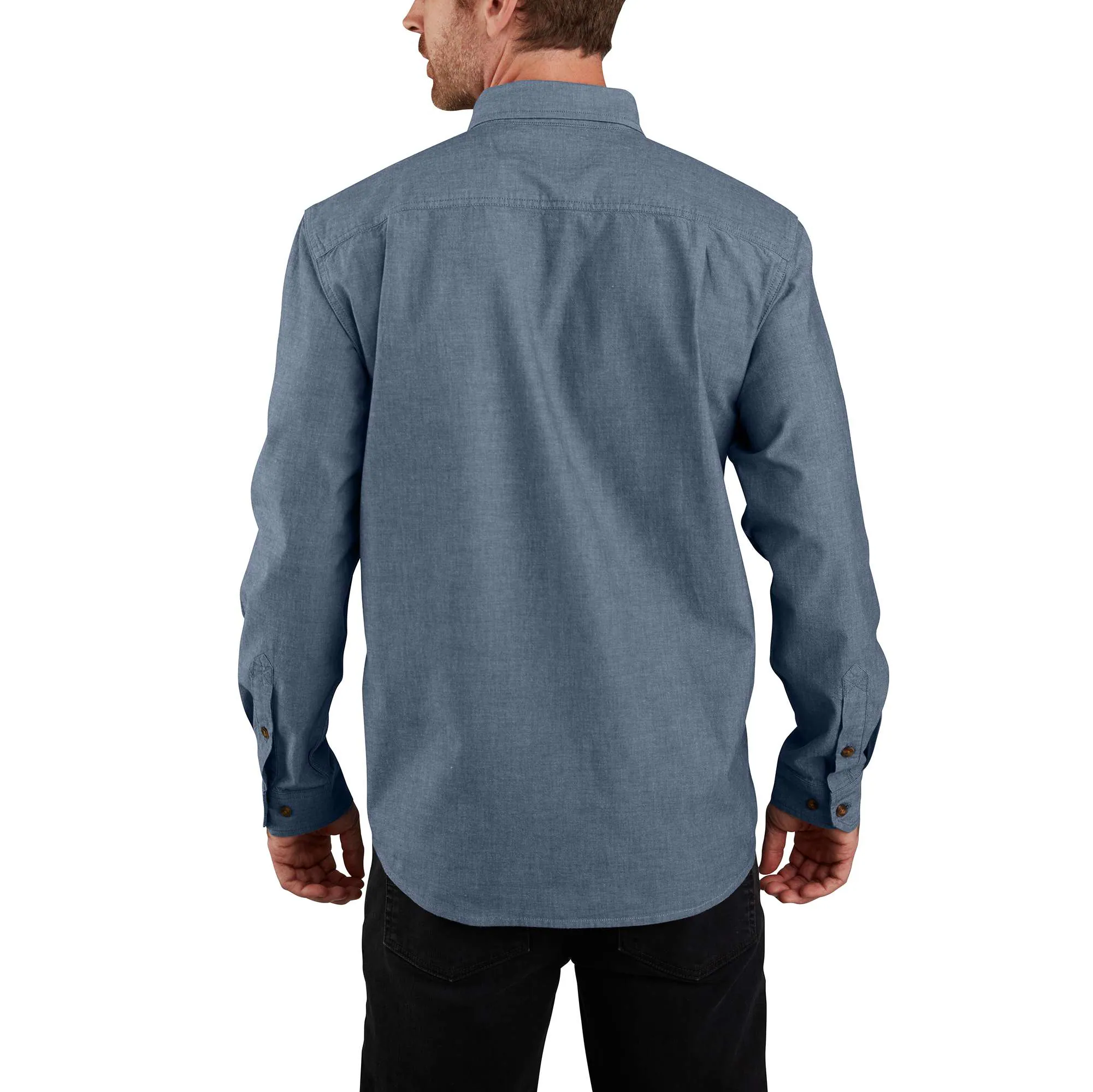 Loose Fit Midweight Chambray Long-Sleeve Shirt