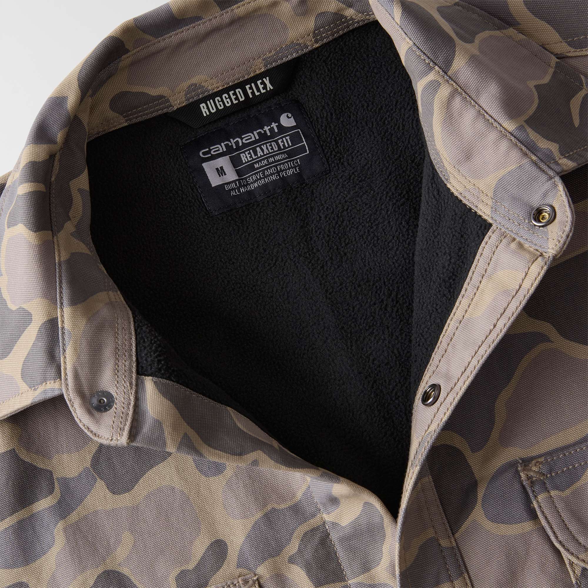 Rugged Flex® Relaxed Fit Canvas Fleece-Lined Shirt Jac