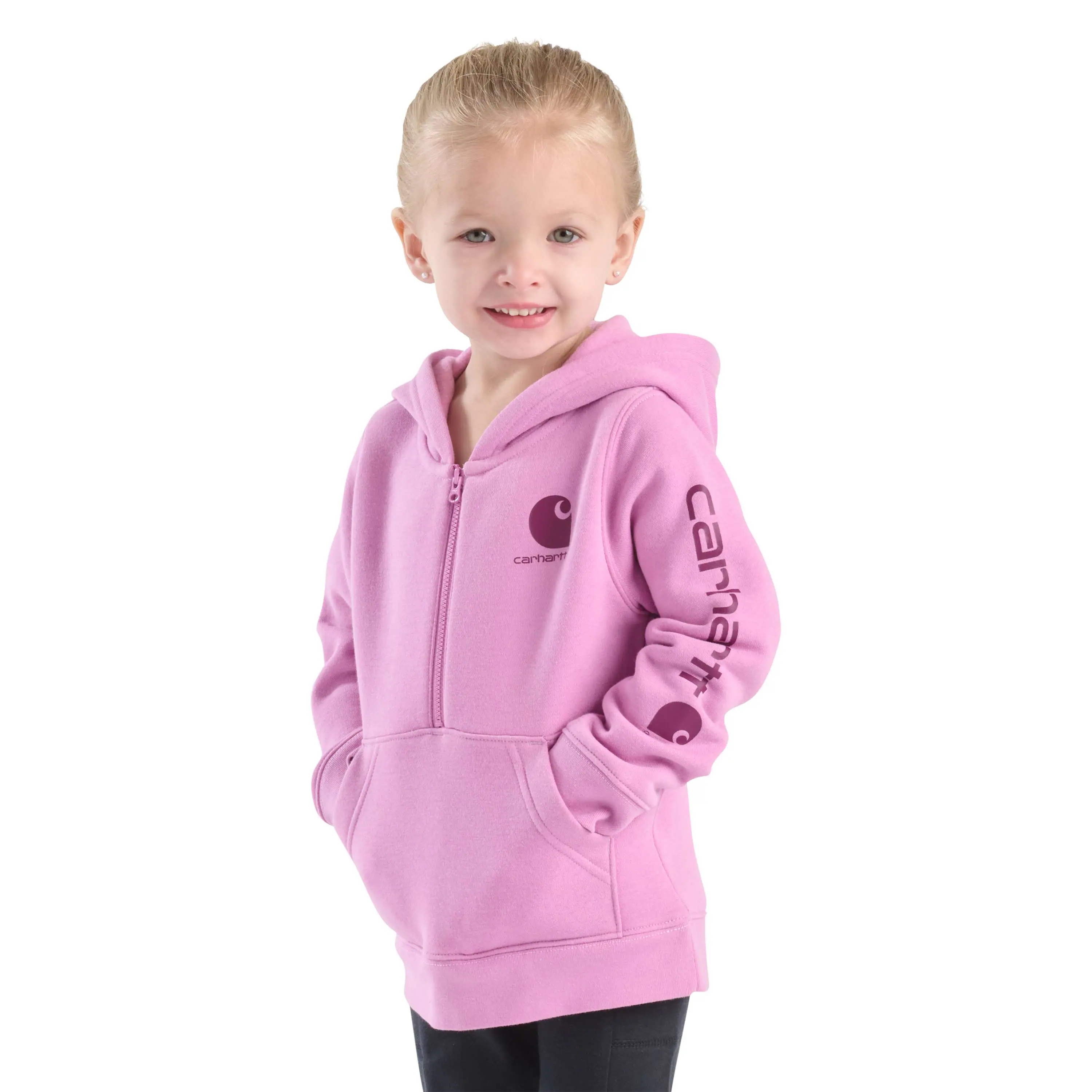 Girls' Long Sleeve Half-Zip Sweatshirt (Baby/Toddler)