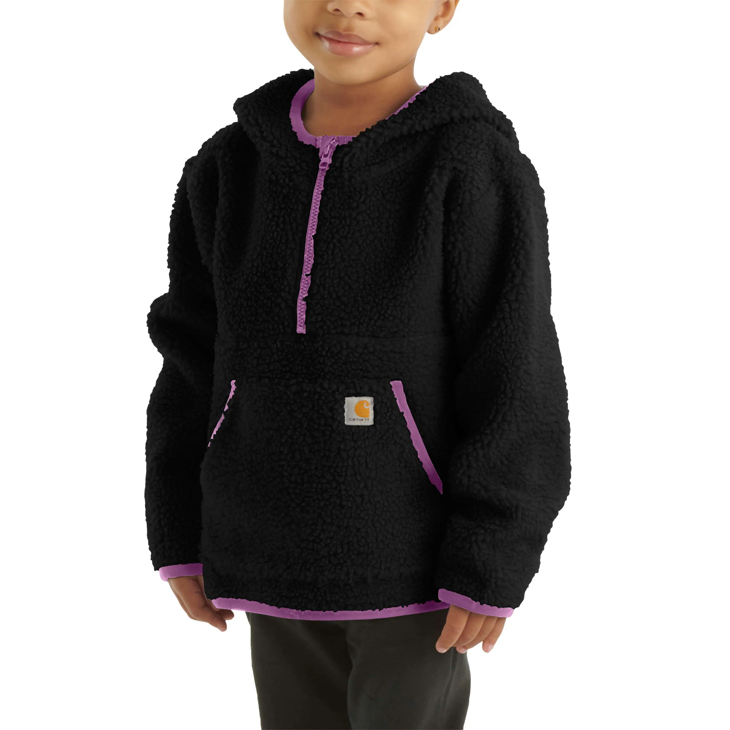 Girls' Long-Sleeve Fleece Hooded Half-Zip Sweatshirt (Toddler/Child/Youth)