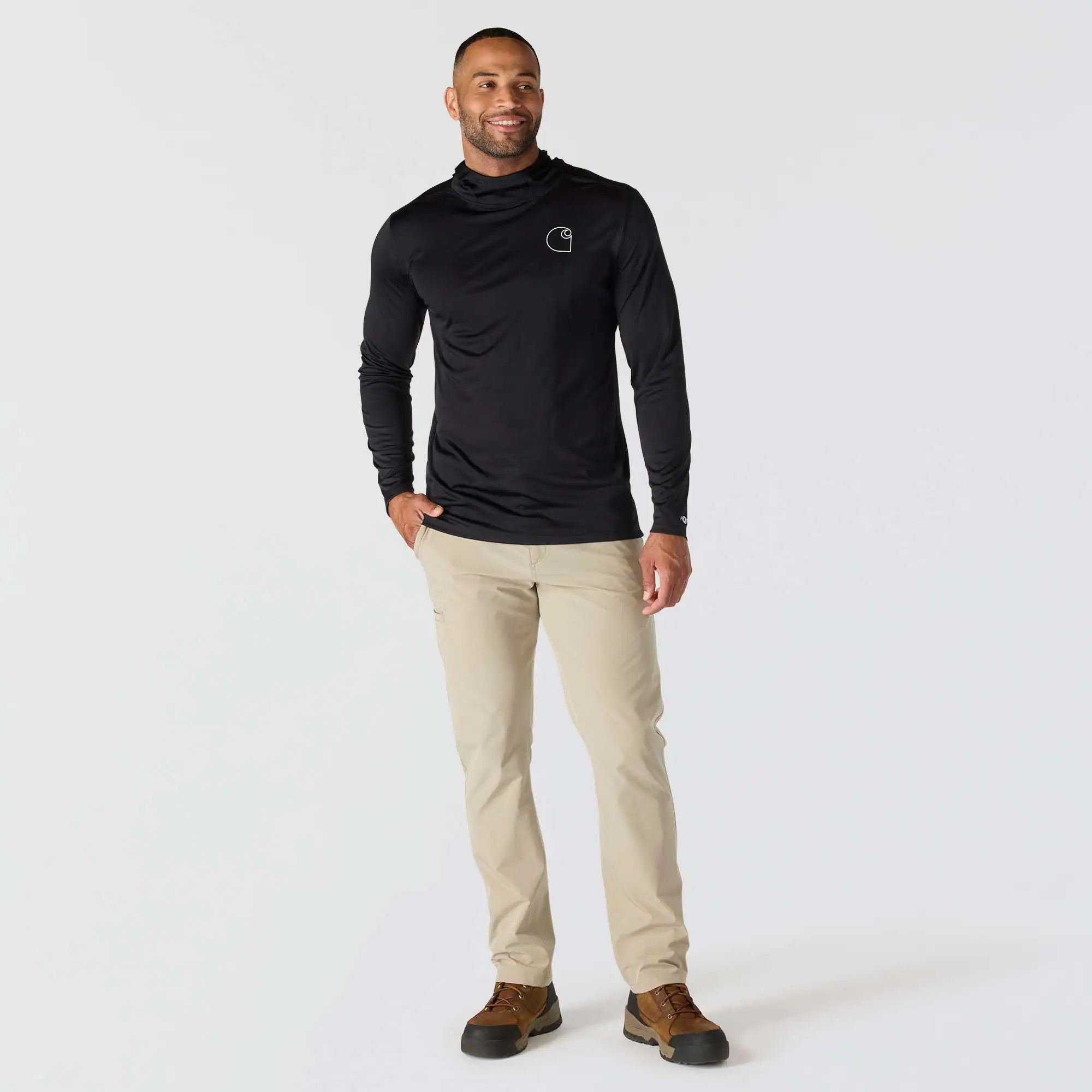 Force Sun Defender™ Lightweight Long-Sleeve Hooded Logo Graphic T-Shirt